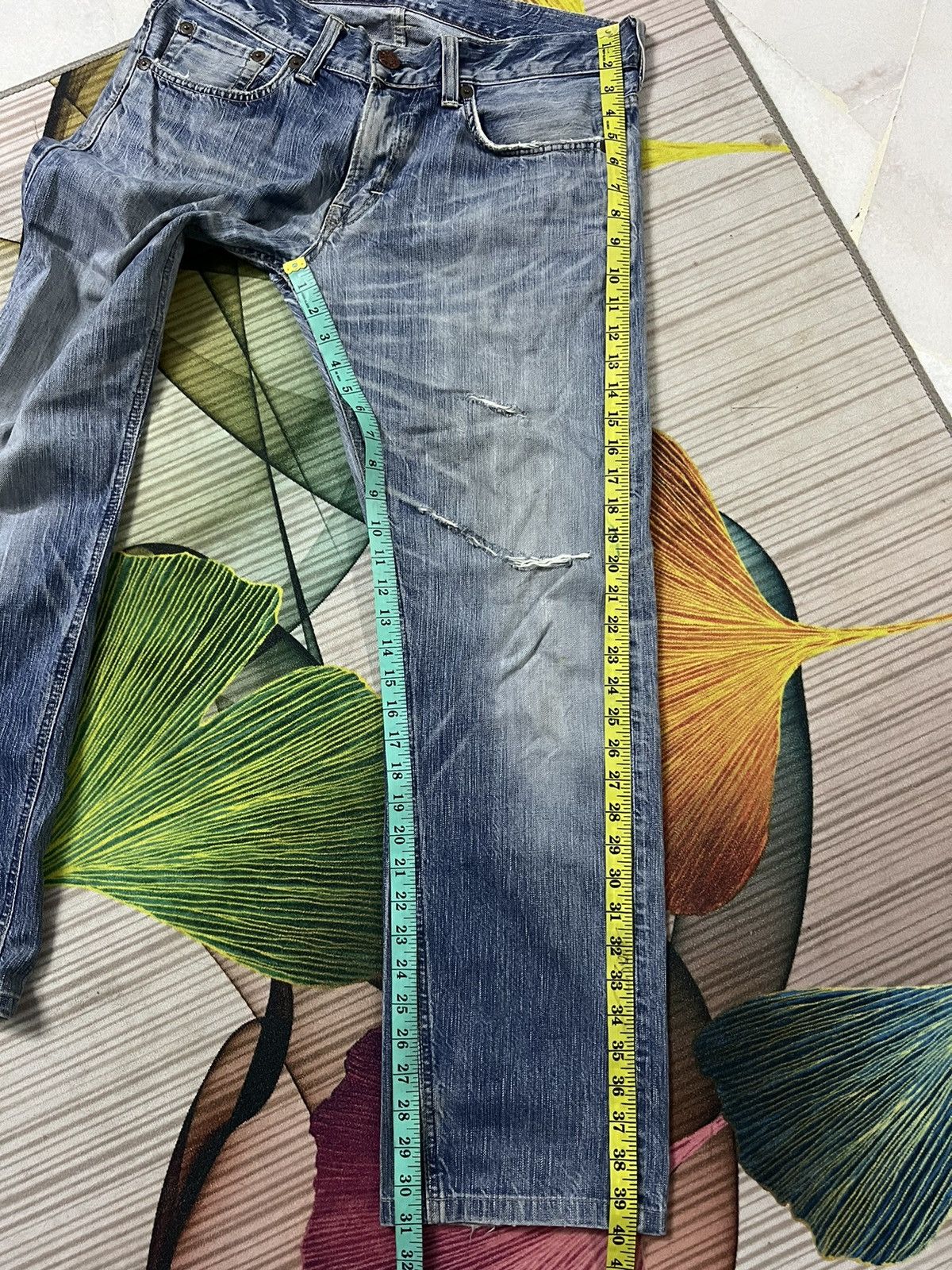 Edwin × If Six Was Nine × Japanese Brand VINTAGE EDWIN 503 BLUE TRIP DISTRESSED JAPAN JEANS Size US 34 / EU 50 - 14 Thumbnail