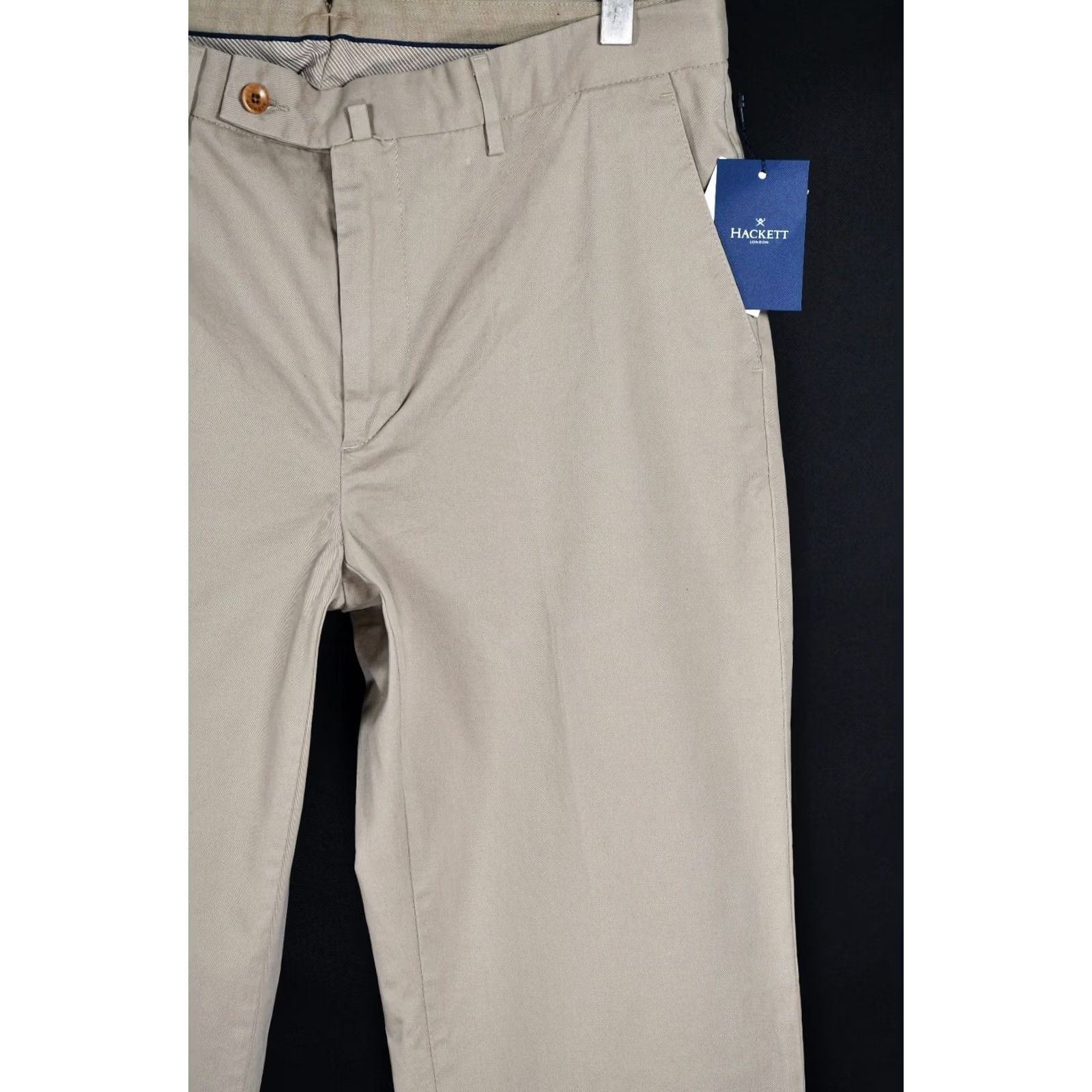 Hackett Hackett Sanderson Chino Pants Mens 32R Beige 99%Cotton 1%Elastane Flat Front Regular Vintage: No Size US 32 / EU 48 - 4 Thumbnail