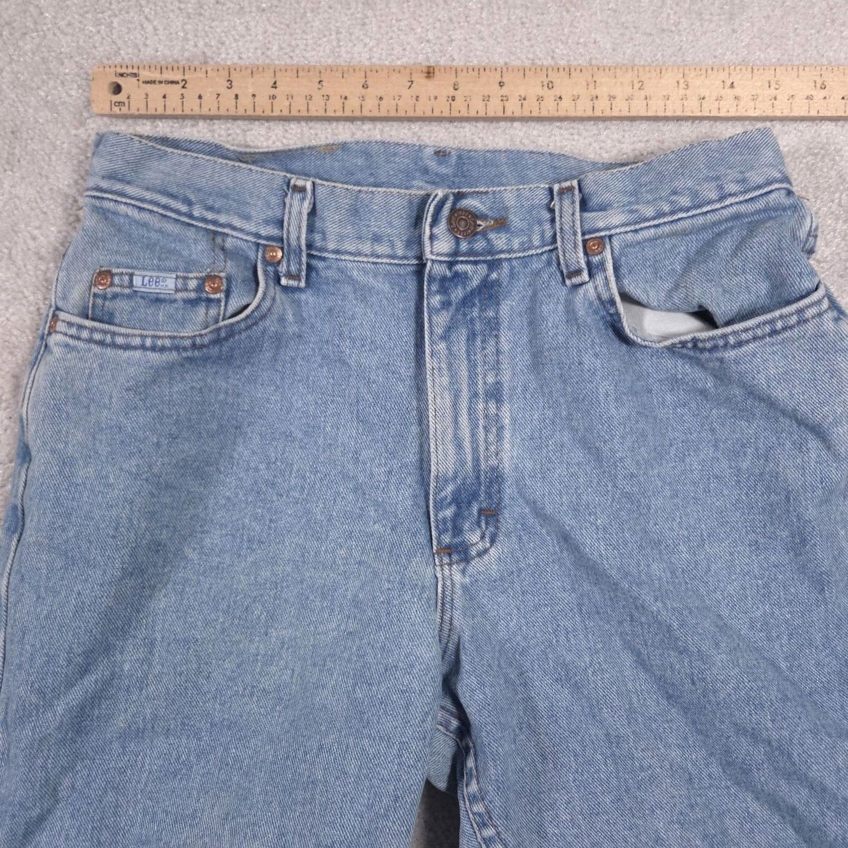 Lee Lee Jeans Womens 13 Blue High Rise Relaxed Mom Tapered Light Wash Denim Size 34" / US 12 / IT 48 - 5 Thumbnail