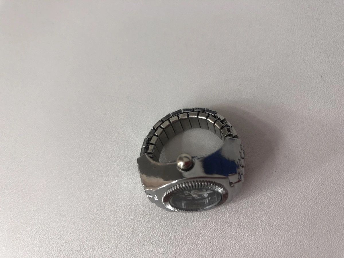 Jewelry Y2K 2000s vintage style Silver Tone Watch Ring Round Face Size ONE SIZE - 3 Thumbnail