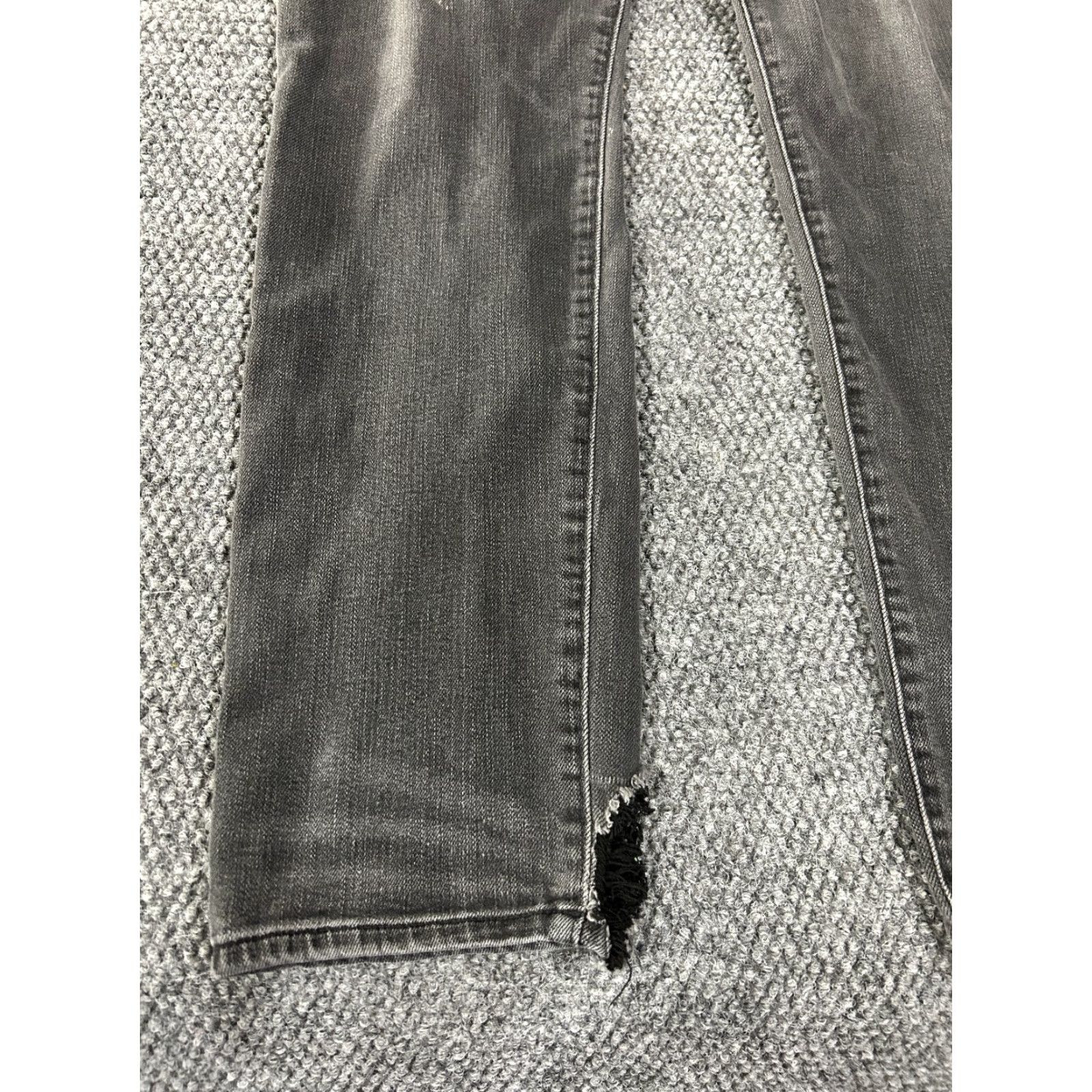 American Eagle Outfitters american eagle jeans mens 33x32 slim black distressed denim retro hem hole blemish Size US 33 - 3 Thumbnail