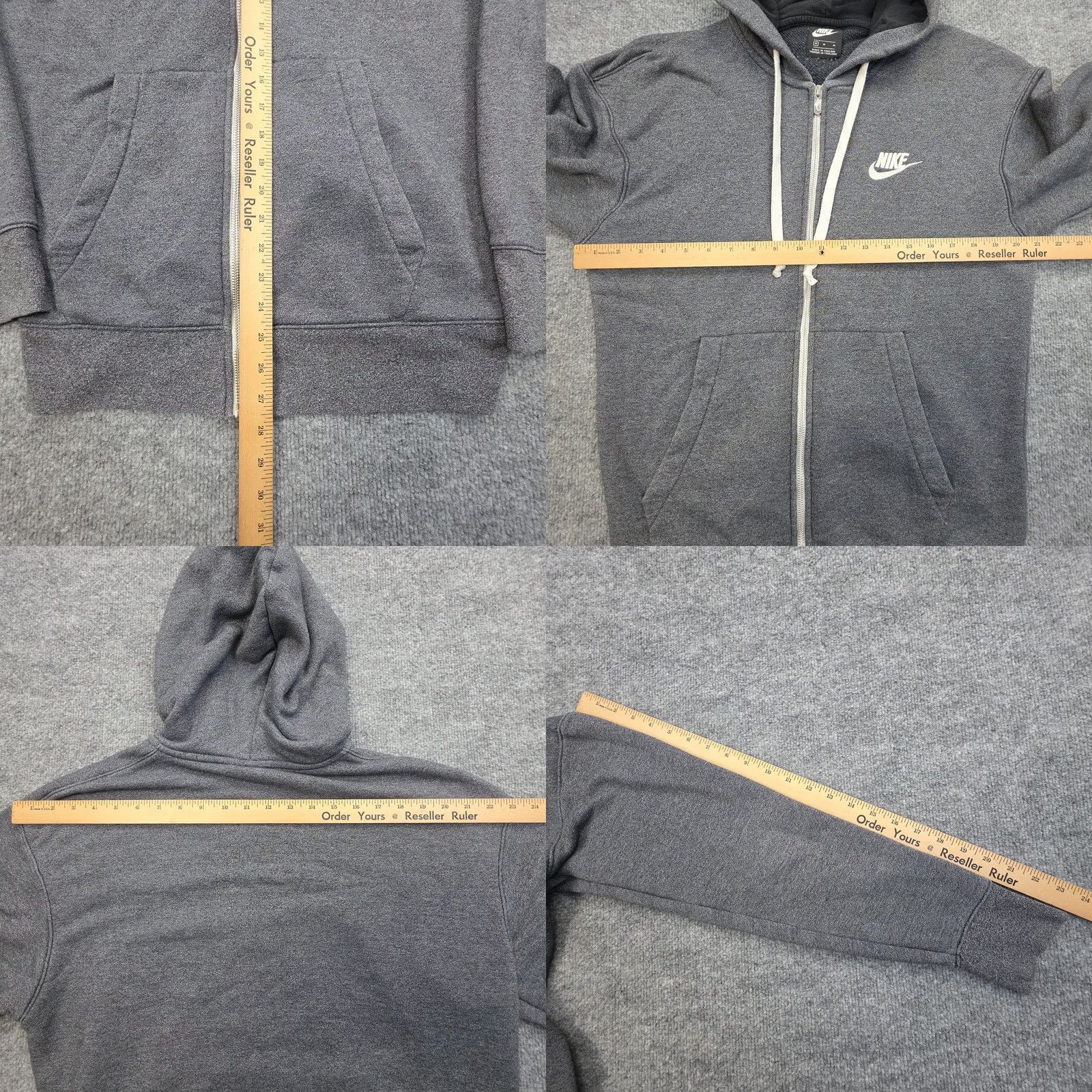 Nike Nike Hoodie Full Zip Mens Medium Gray Swoosh Lined Cotton Size US M / EU 48-50 / 2 - 8 Thumbnail