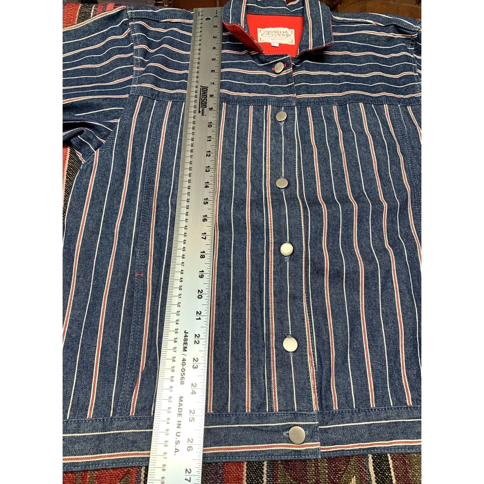 Gotcha VINTAGE GOTCHA COVERED Womens Large Jacket Denim Red White Blue Patriotic Size L / US 10 / IT 46 - 7 Thumbnail
