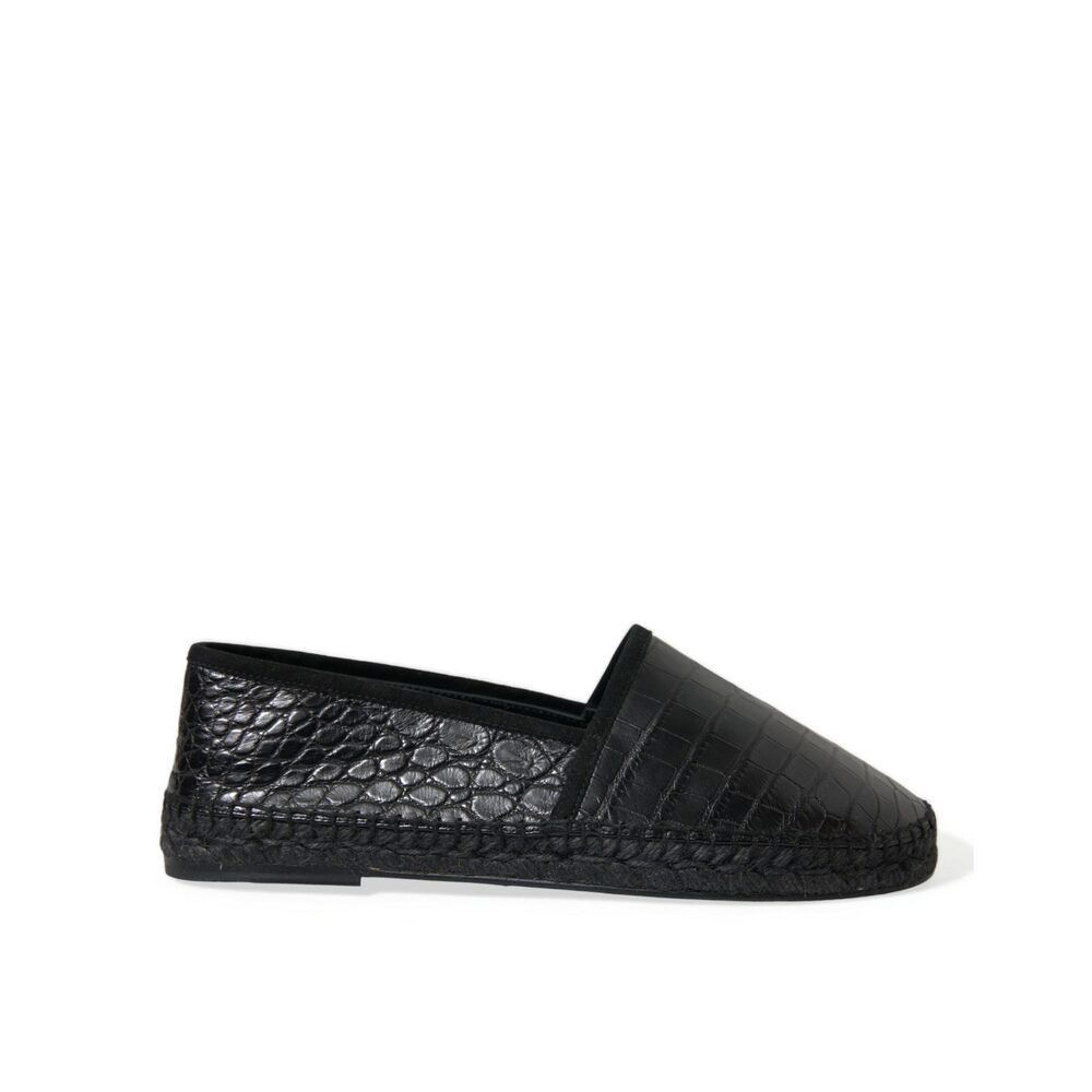 Dolce & Gabbana Dolce & Gabbana Exotic Black Leather Espadrilles Size US 10 / EU 43 - 1 Thumbnail