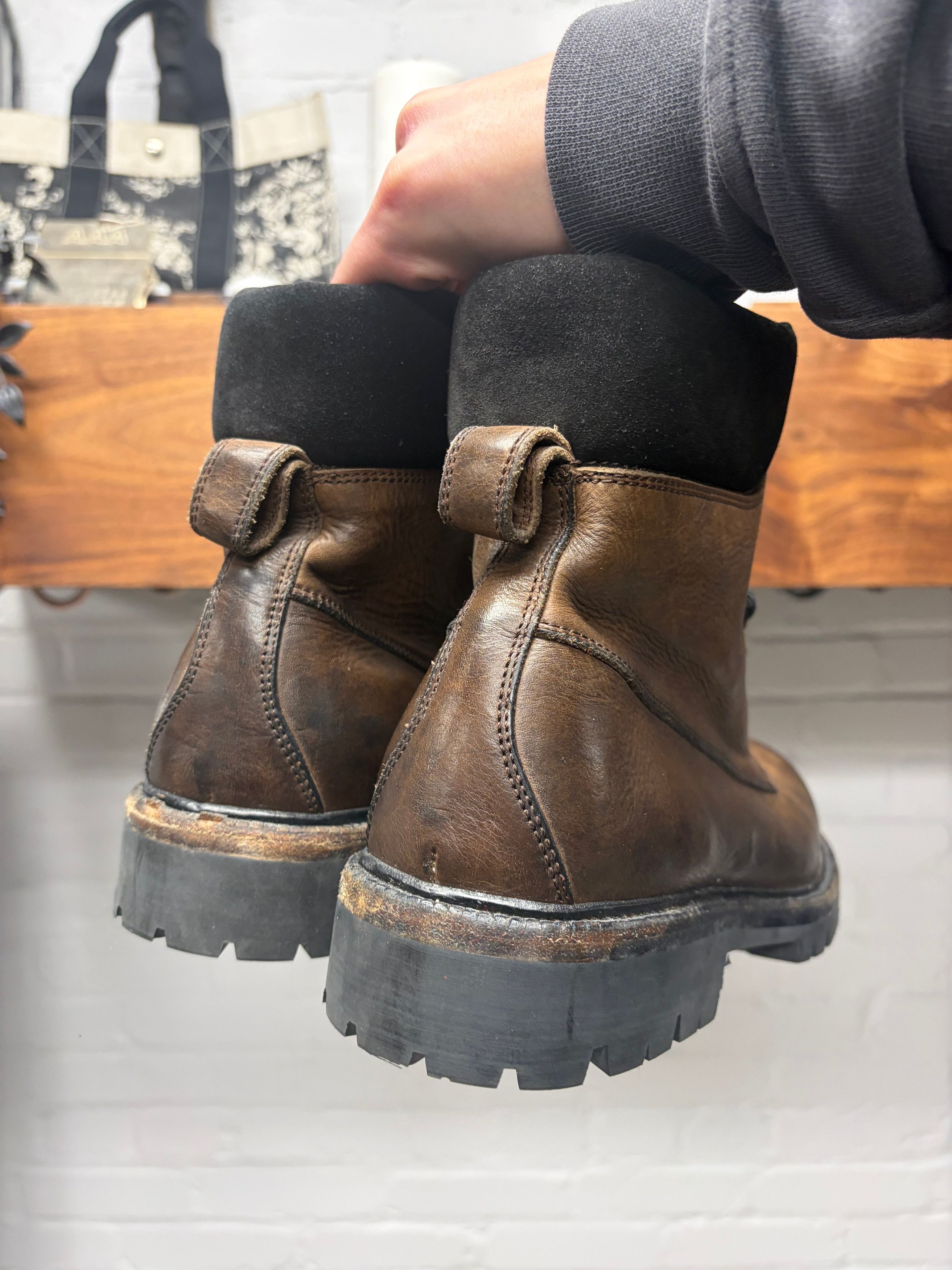 Dolce & Gabbana 2000s Dolce & Gabbana Mainline Brown ‘Natural Patina’ Calfskin Leather Boots Size US 9 / EU 42 - 3 Thumbnail