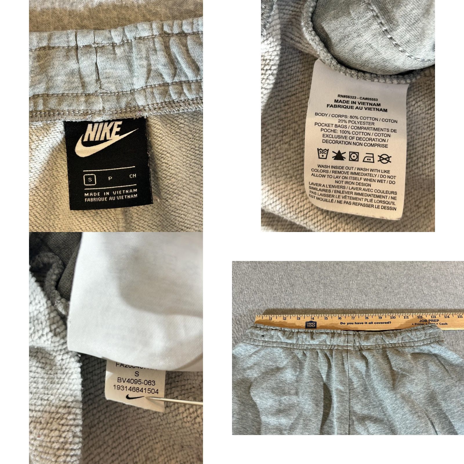 Nike Nike Pants Men S Gray Fleece Joggers Sweatpants Athletic Training Gym Size US 29 - 8 Thumbnail