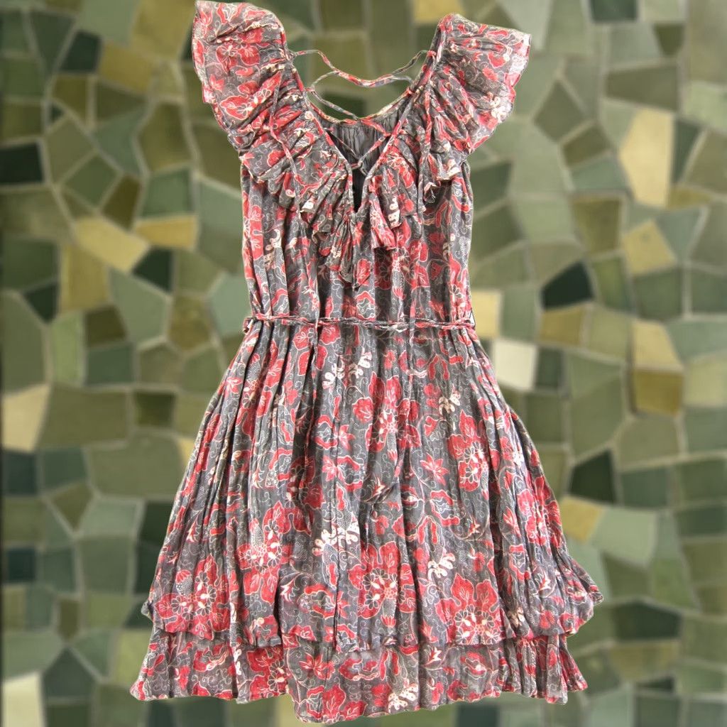 French Connection French Connection Dress Cap Sleeve Shift 100% Cotton Pink 2 Womens Knee Length Ruffle Floral Pattern Size XS / US 0-2 / IT 36-38 - 1 Thumbnail