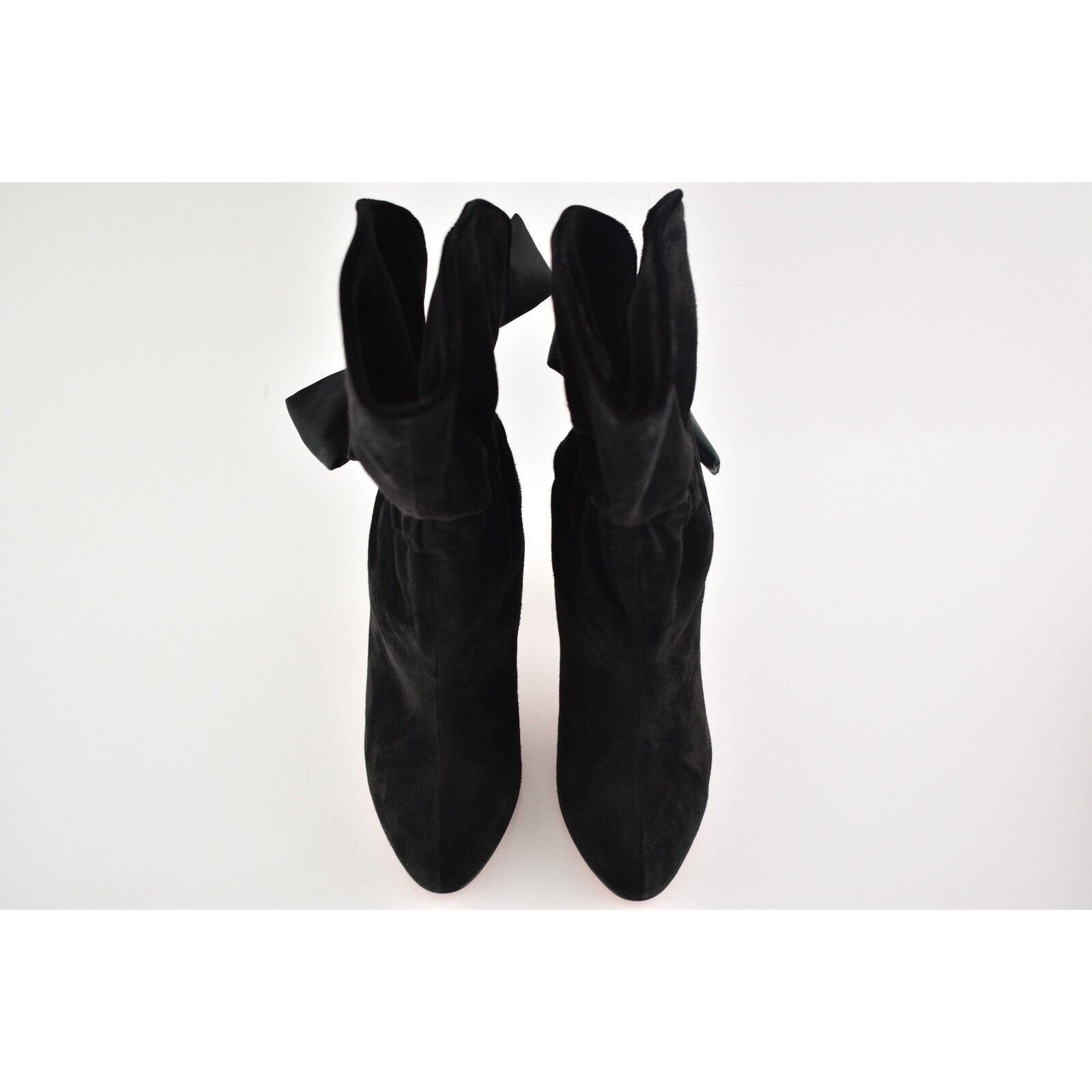 Christian Louboutin Christian Louboutin Kristofa 100 Black Suede Bow Ankle Heel Size US 5.5 / IT 35.5 - 7 Thumbnail