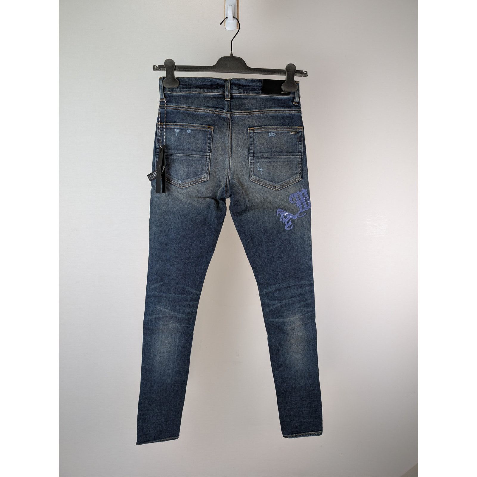 Amiri o1rshd1 Old English Logo Jean in Deep Classsic Blue 34 Size US 34 / EU 50 - 11 Thumbnail