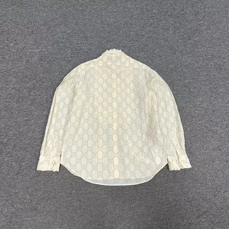Gucci Gucci Full print double G hollow long-sleeved shirt 2504-Ne Size XS / US 0-2 / IT 36-38 - 2 Thumbnail