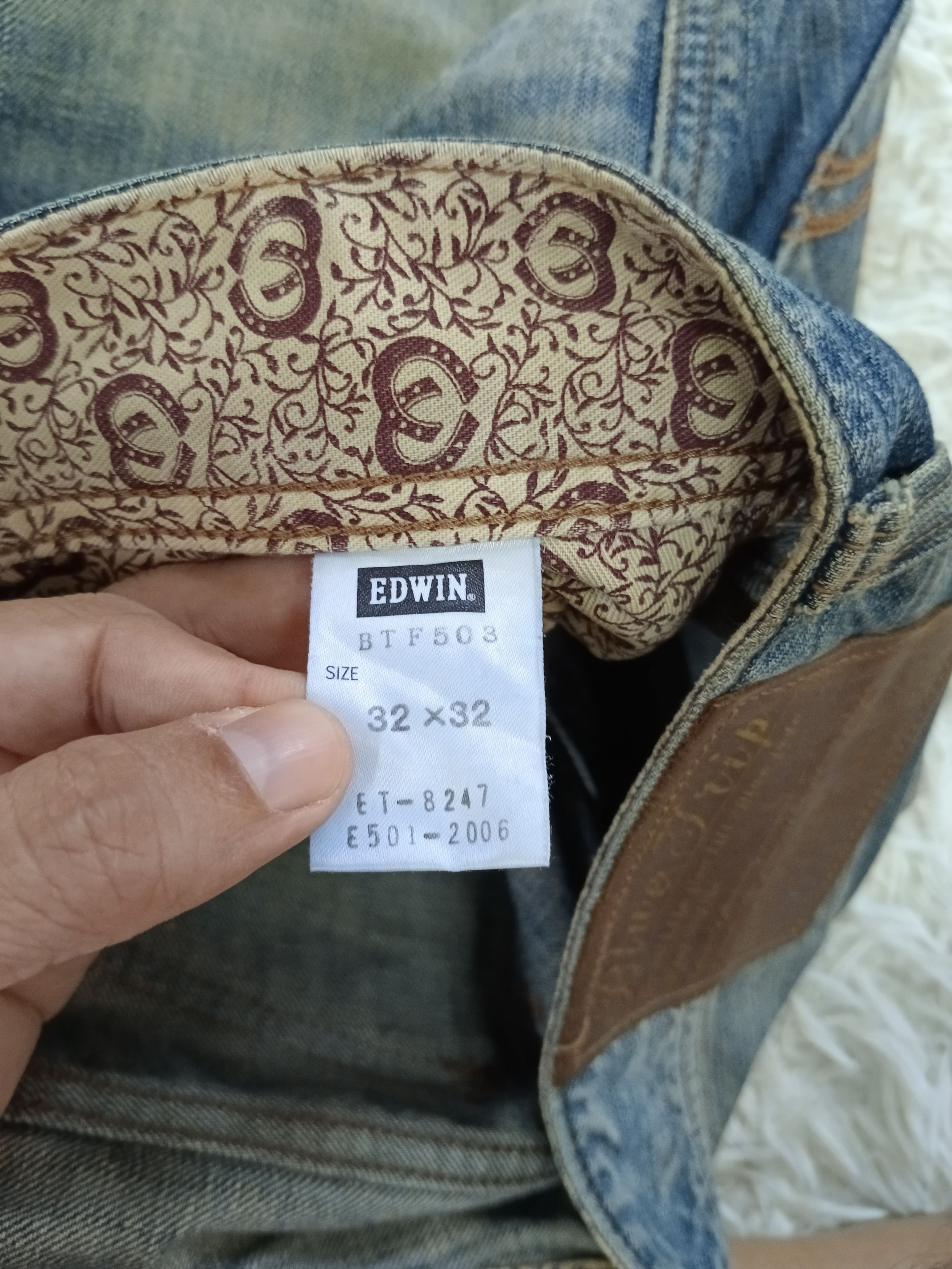 Edwin INSANE 90s🔥DiSTRESSED EDWIN BLUE TRIP DENIM PANTS Size US 32 / EU 48 - 8 Thumbnail