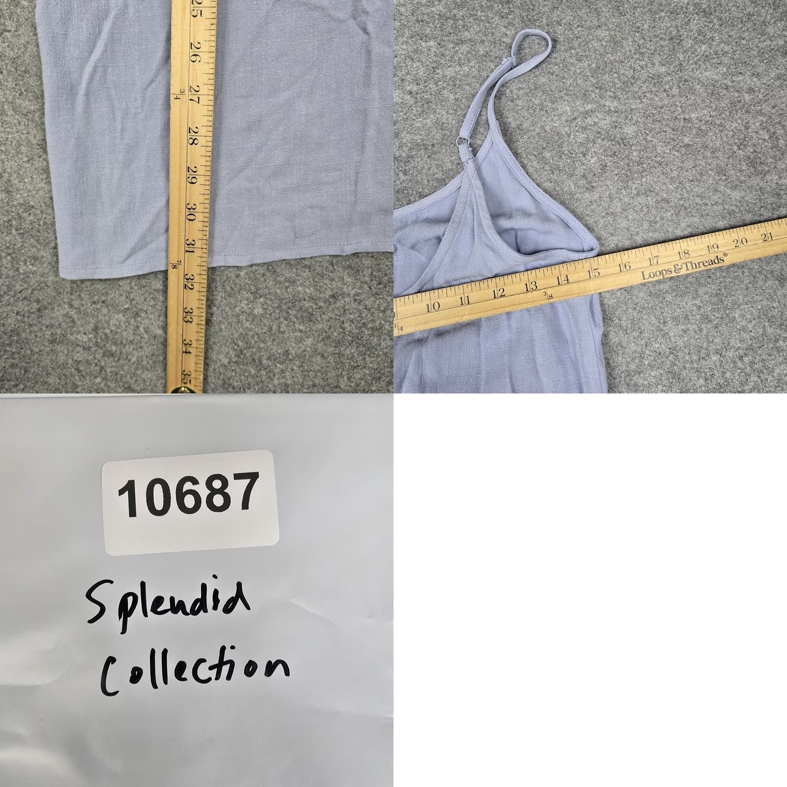 Splendid Splendid Dress Womens XS Blue Linen Blend Slip Sundress Adjustable Straps New Size XS / US 0-2 / IT 36-38 - 8 Thumbnail