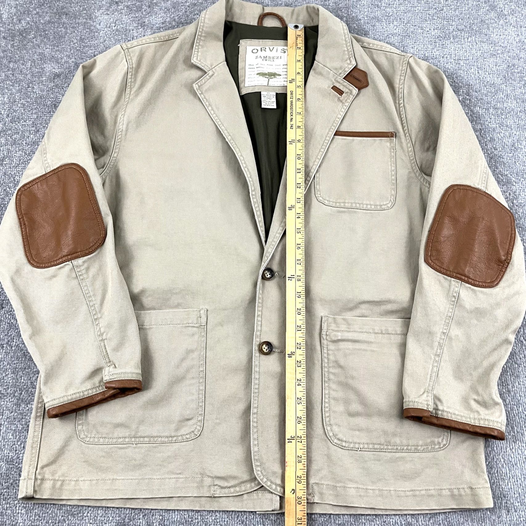 Orvis VINTAGE Orvis Blazer Men's Jacket Size 44 Brown Hunting Shooting Utility Cotton Canvas Size 44R - 4 Thumbnail
