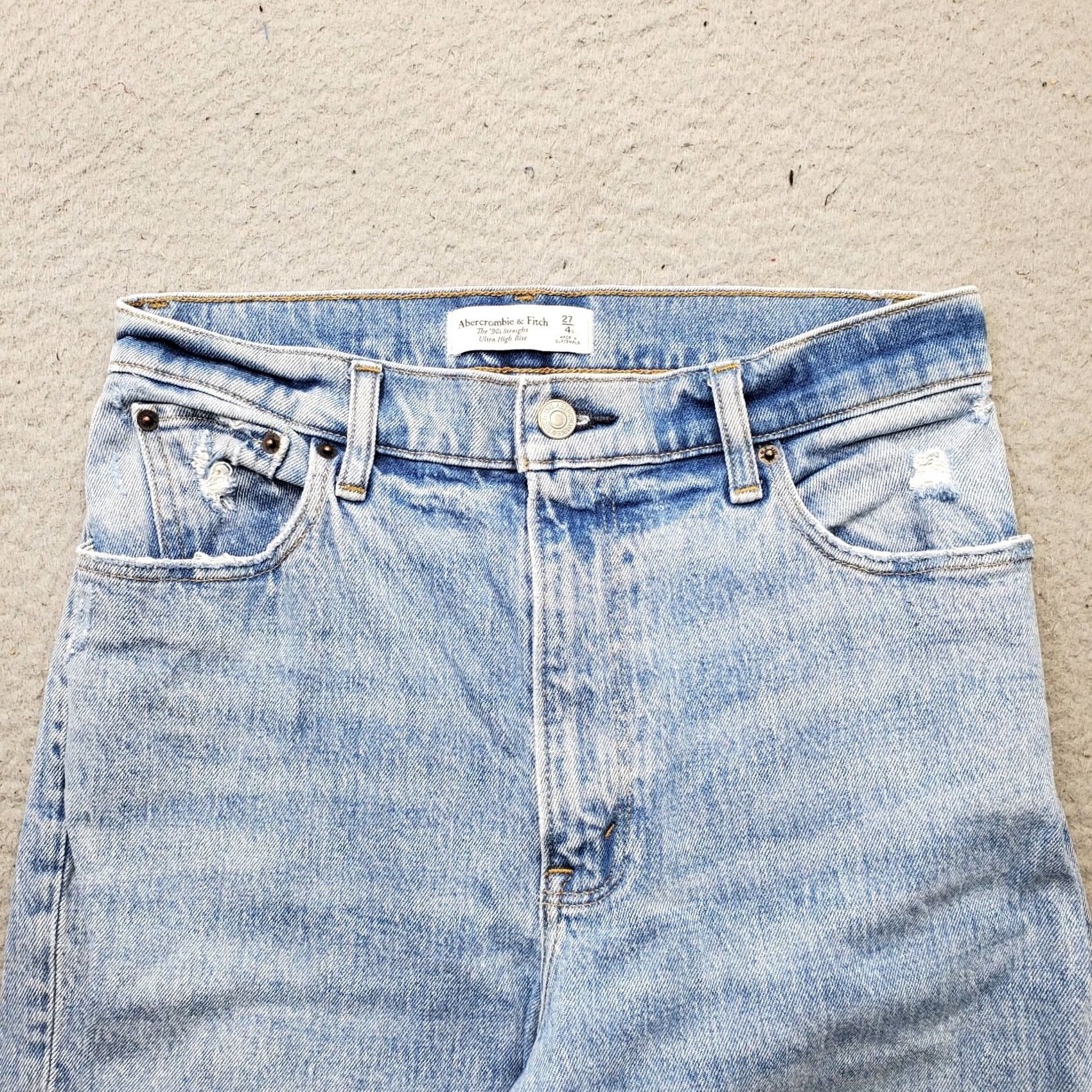 Abercrombie & Fitch Abercrombie & Fitch The '90s Straight Jeans Womens 4R Blue Denim Ultra High Rise Size 4 Womens Jeans Blue 90s Vintage? Size 27" / US 4 / IT 40 - 7 Thumbnail
