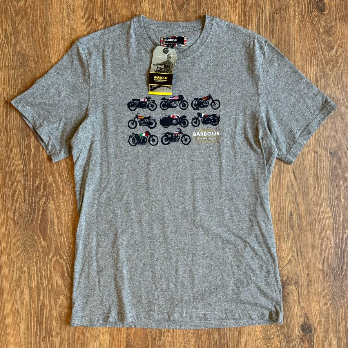 Barbour NWT Barbour International Motorcycling T Shirt Men’s XL Grey Size US XL / EU 56 / 4 - 1 Thumbnail