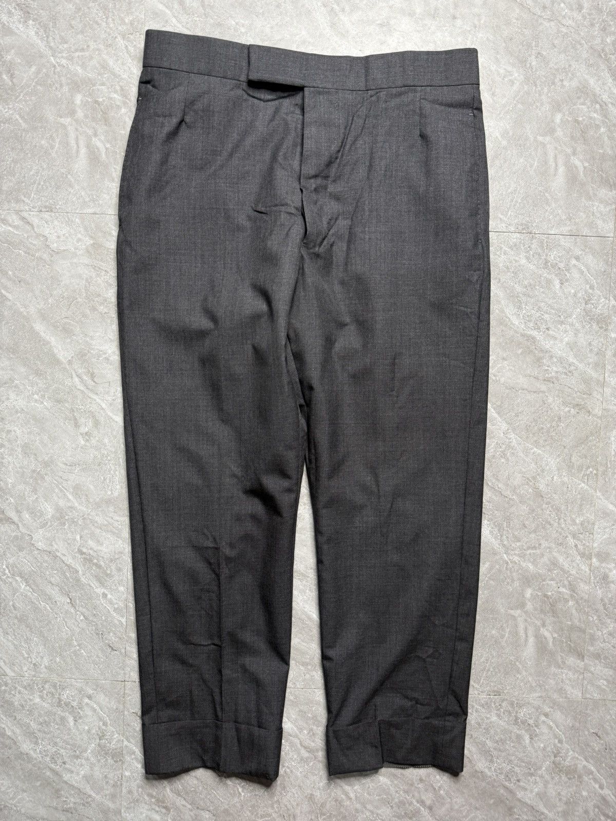 Thom Browne Thom Browne Grey Band Back Strap Cropped Pants Size US 30 / EU 46 - 1 Thumbnail