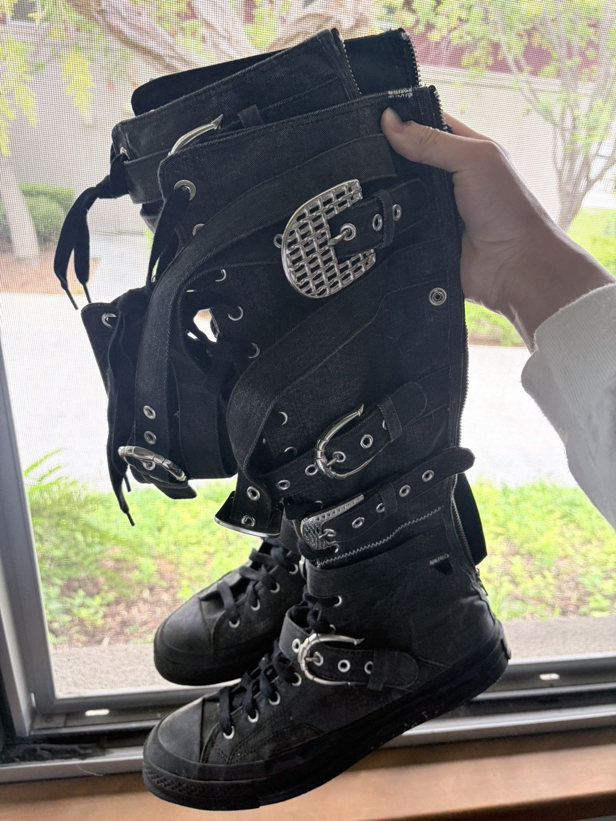 Converse Converse X martine Ali Black Canvas Knee High Boots chuck70 Size US 9.5 / EU 42-43 - 1 Thumbnail