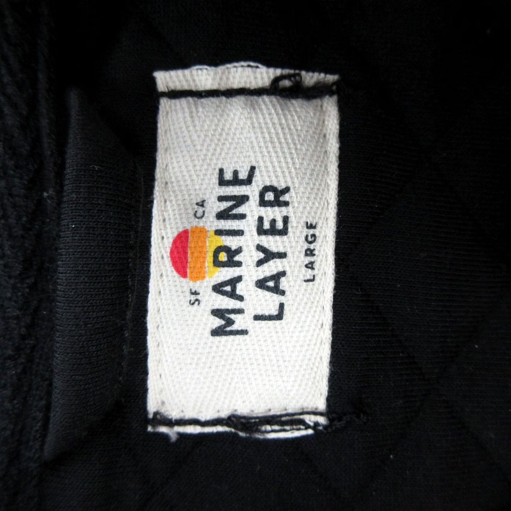 Marine Layer Marine Layer Shirt Mens L Black Sweatshirt Quilted Knit Zip Pullover Pockets Size US L / EU 52-54 / 3 - 5 Thumbnail