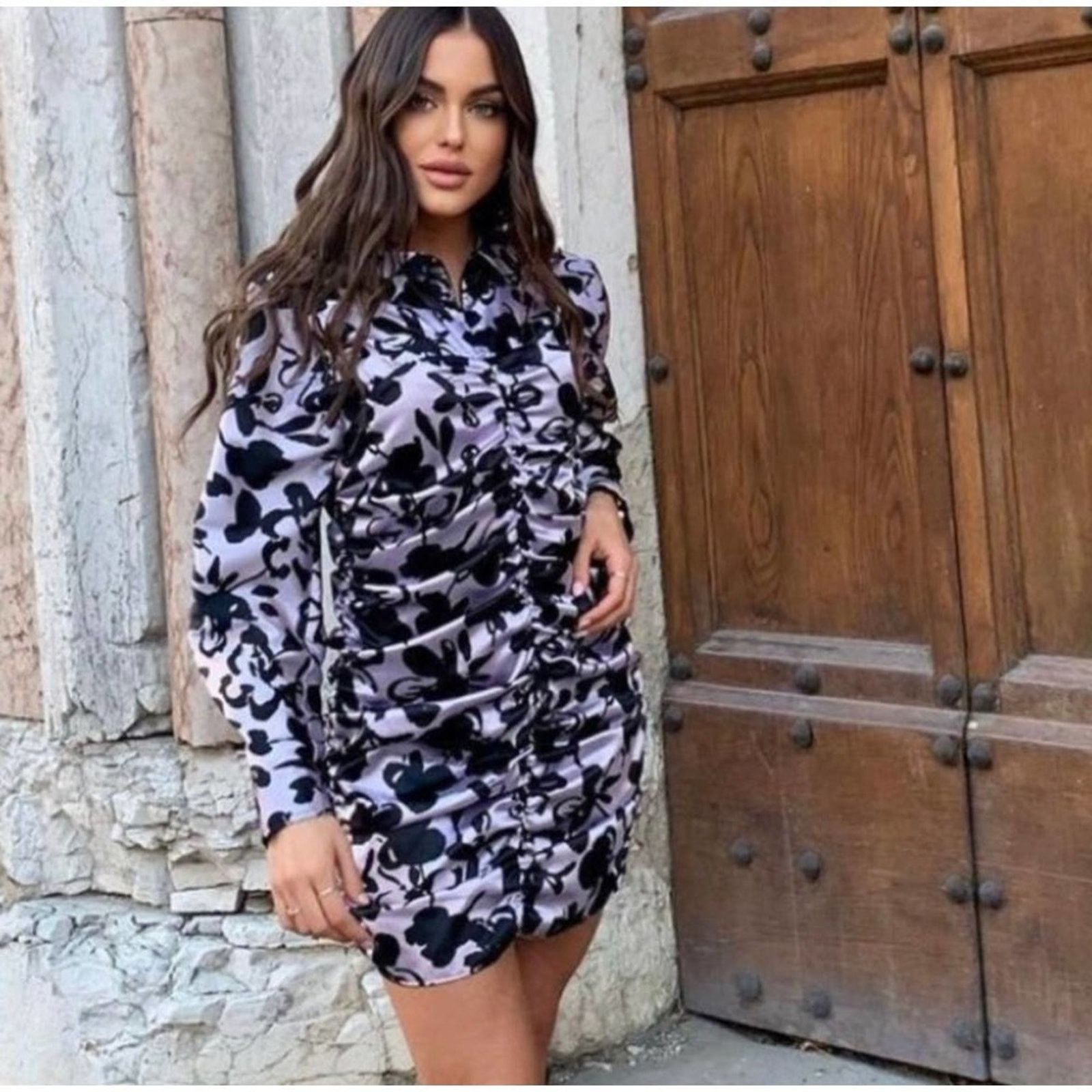 Zara - ZARA BLOGGER FAVORITE SATIN EFFECT PRINT DRESS Size XL / US 12-14 / IT 48-50 - 1 Thumbnail