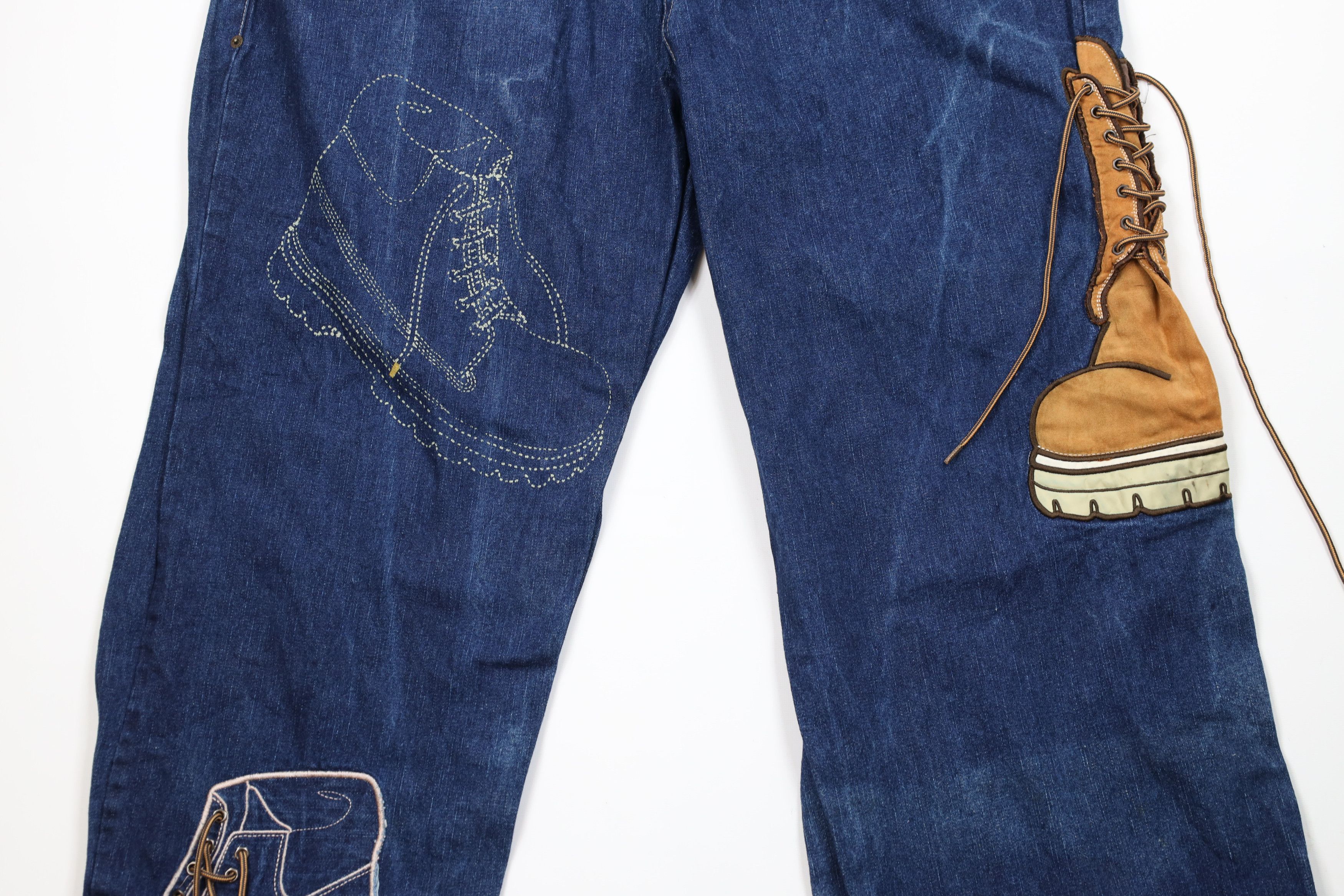 Vintage Vintage 90s Y2K Streetwear Wide Leg Boot Denim Jeans Blue Size US 42 / EU 58 - 3 Thumbnail