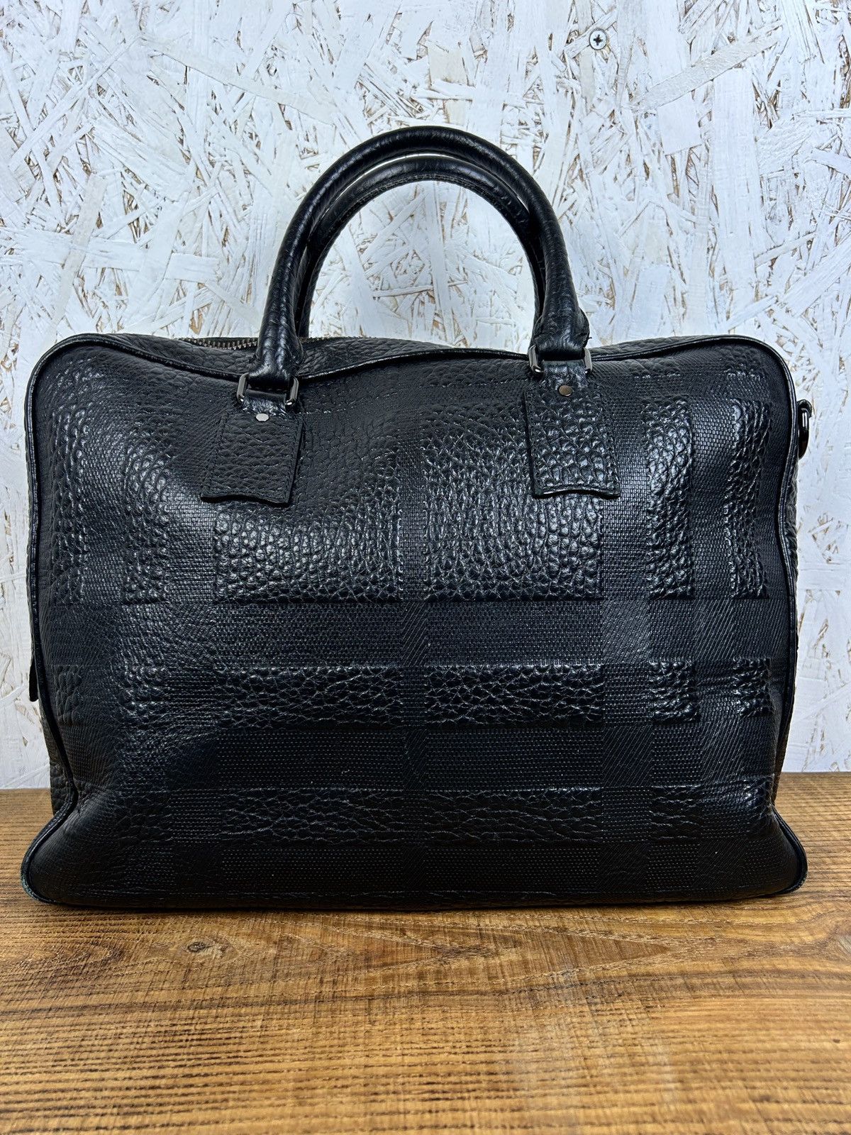 バッグ Vtg Burberrys Boston Bag Black Leather Boston Bag Vintage Burberry Duffle Bag Burberry Carrier Bag