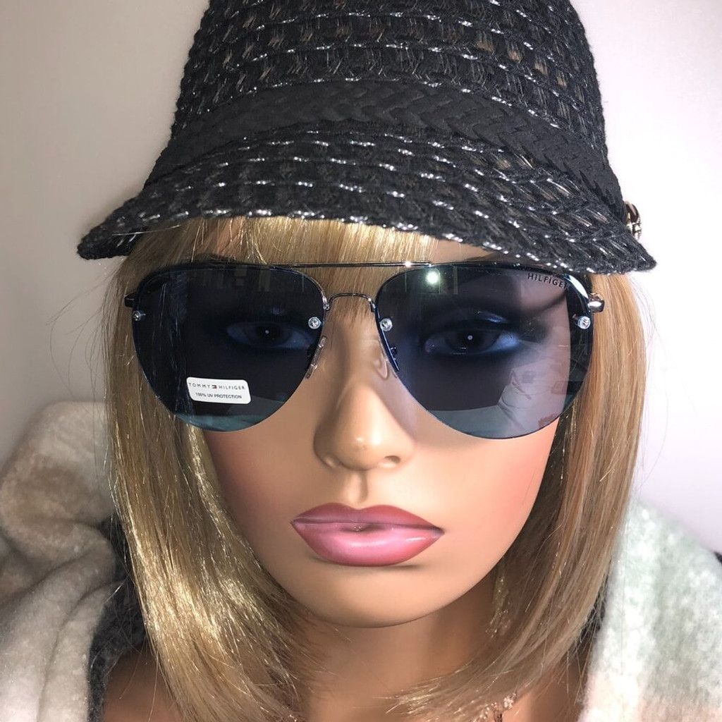 Tommy Hilfiger Tommy Hilfiger Silver & Black Aviator Sunglasses Size ONE SIZE - 1 Thumbnail