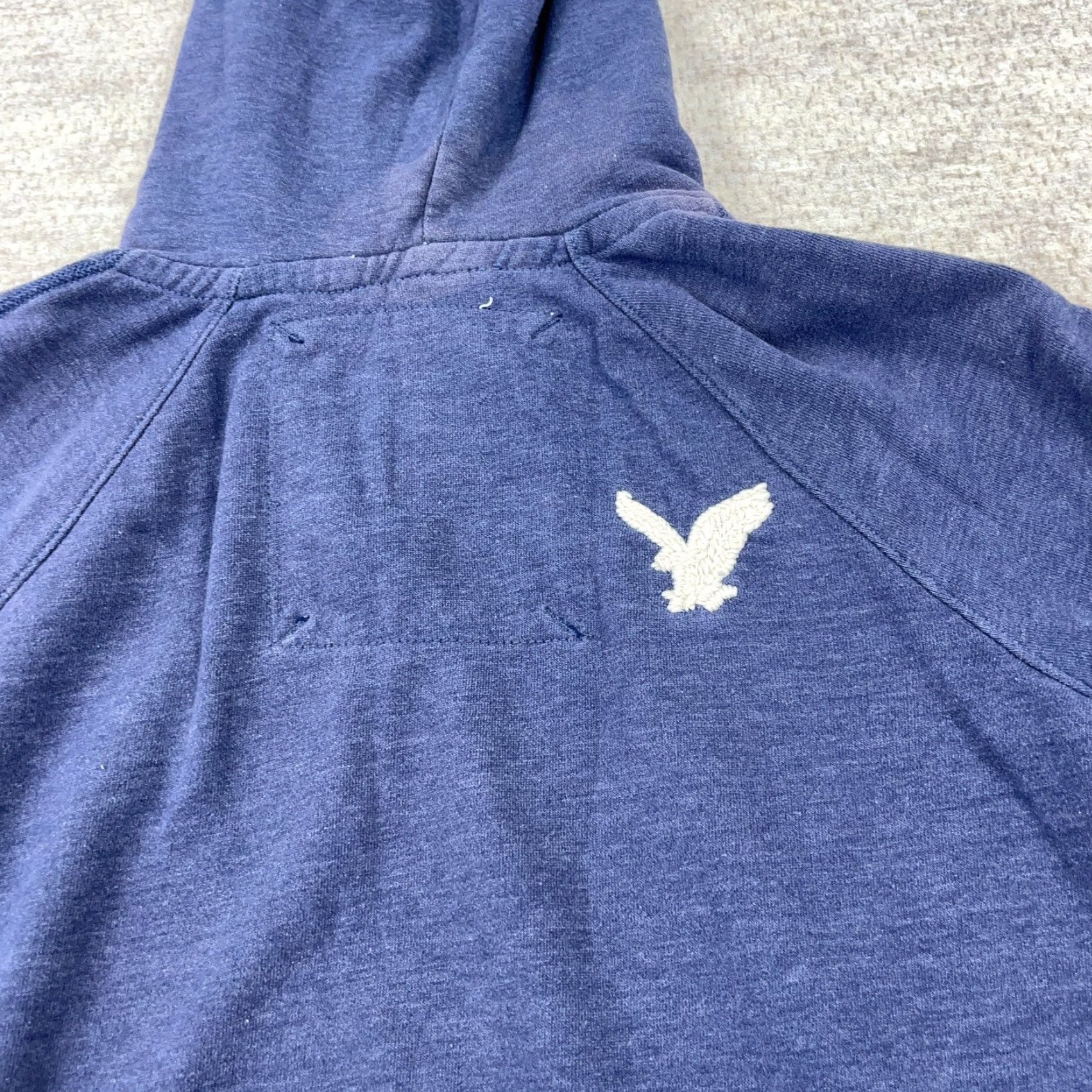 American Eagle Outfitters VINTAGE American Eagle Outfitters Hoodie Women L Blue Sun Faded Spell Out AEO 77 90s Modern Preppy Size L / US 10 / IT 46 - 6 Thumbnail