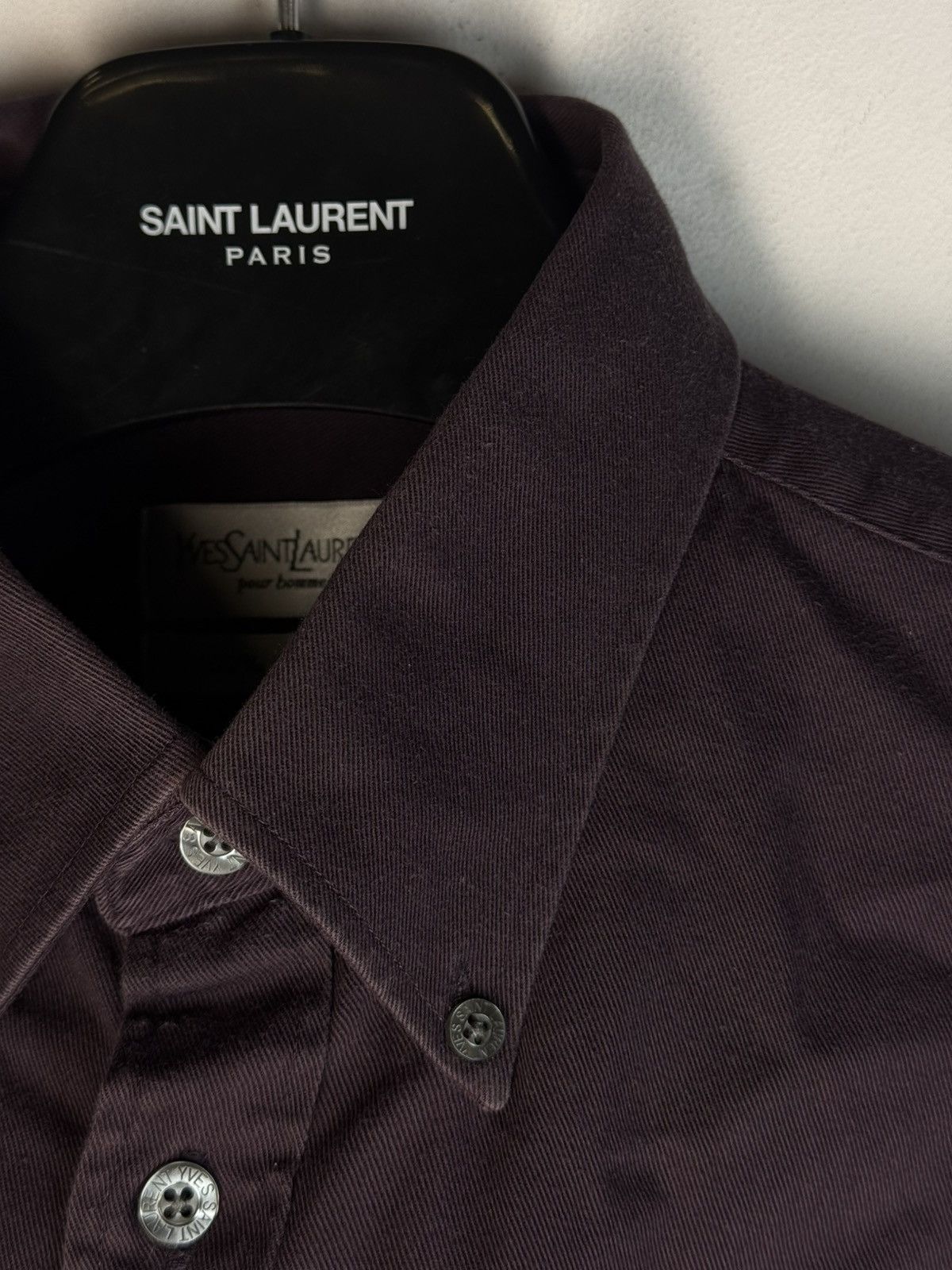 Yves Saint Laurent Heavy YSL Shirt Cotton Grey Size US L / EU 52-54 / 3 - 17 Thumbnail