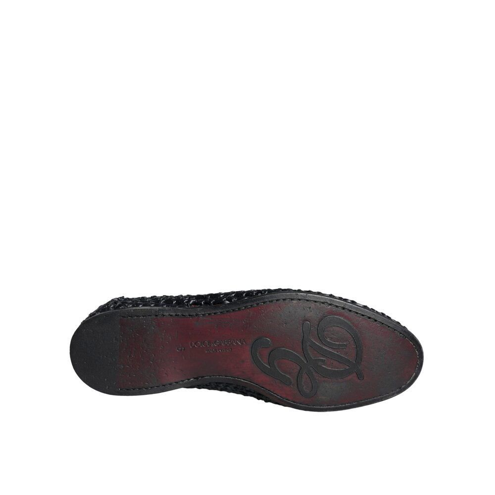 Dolce & Gabbana Dolce & Gabbana Black Woven Raffia Slip On Loafers Men Shoes Size US 7 / EU 40 - 5 Thumbnail