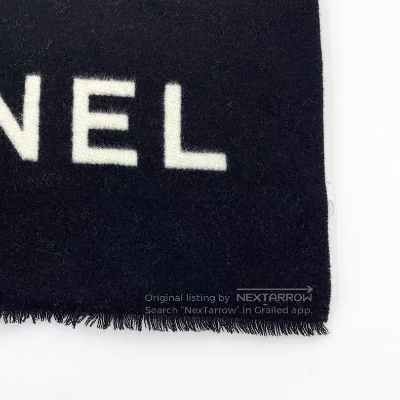 Chanel Chanel Black logo letter inlaid cashmere scarf Size ONE SIZE - 4 Thumbnail
