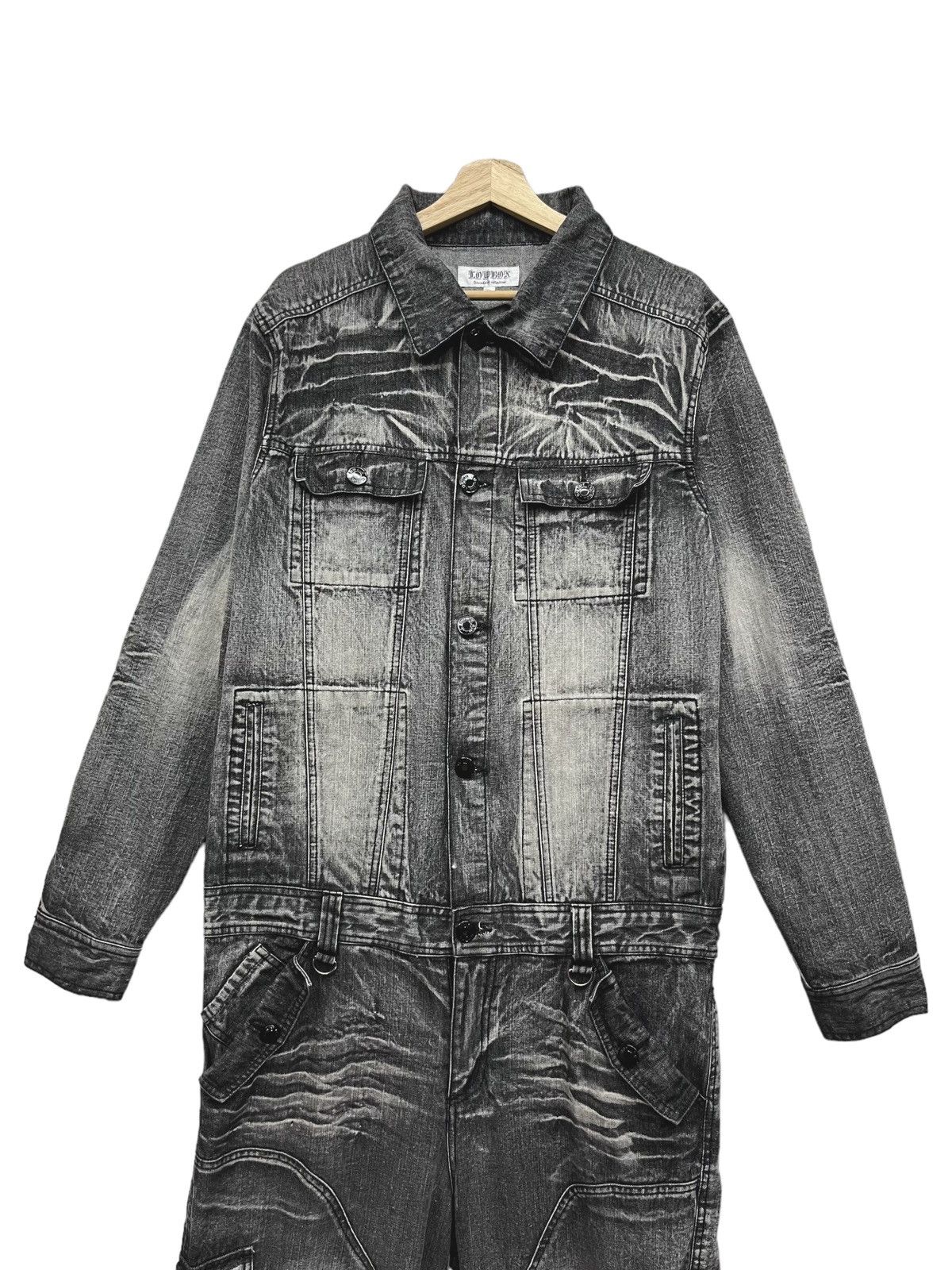 LOWBOX 🔥☠️Vtg LOWBOX Punk Multipocket Cargo Denim Coverall Size US 34 / EU 50 - 4 Thumbnail