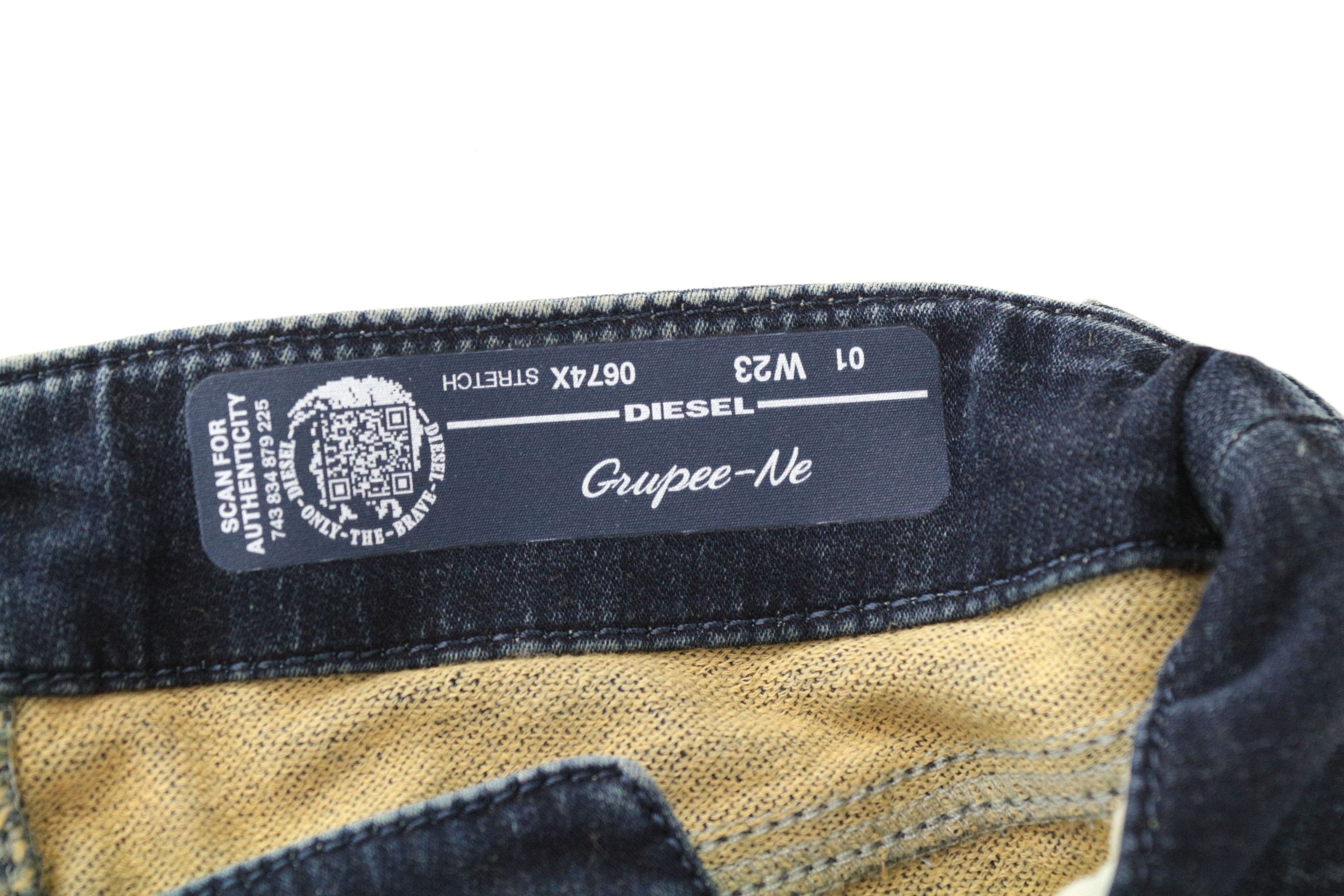 Diesel GRUPEE-NE 0674X W23 Blue Distressed Skinny Jeans 63784 Size 23" - 4 Thumbnail