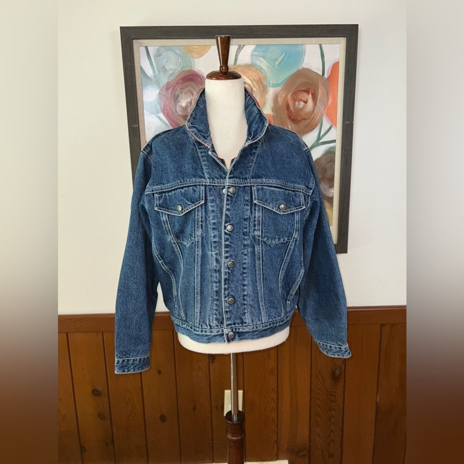 Tommy Hilfiger Super Cool Vintage 90s Tommy Hilfiger Jean Jacket! Size L / US 10 / IT 46 - 4 Thumbnail