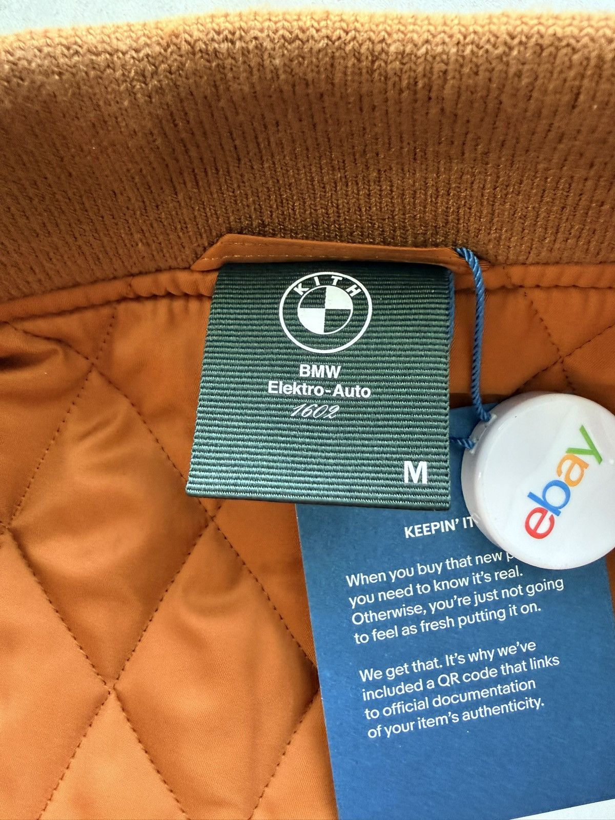 Kith Kith X BMW Leather Varsity Jacket Size medium Beige Size US M / EU 48-50 / 2 - 4 Thumbnail