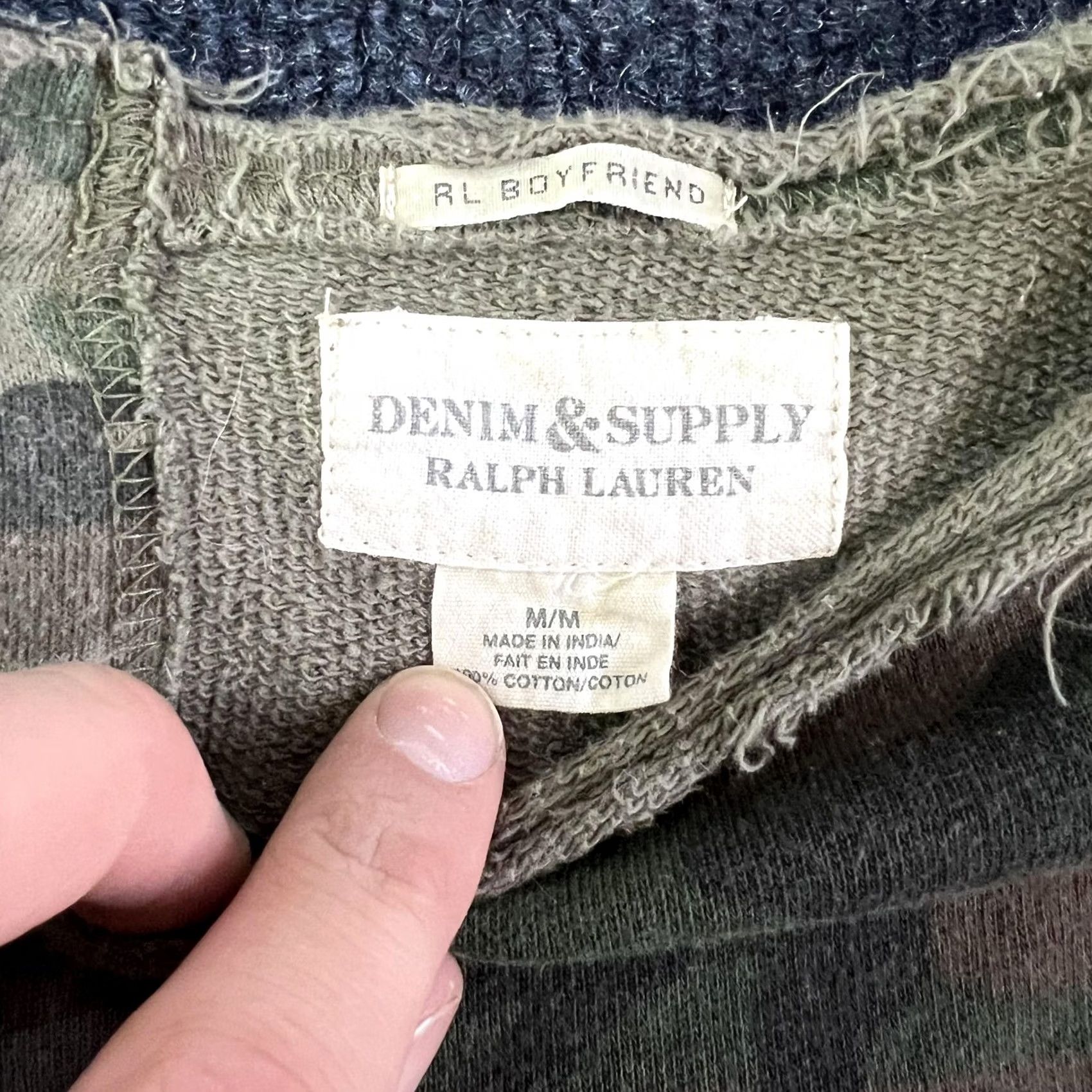 Ralph Lauren VINTAGE Denim & Supply Ralph Lauren Sweatshirt Womens M Green Camouflage RL Boyfriend Size M / US 6-8 / IT 42-44 - 2 Thumbnail