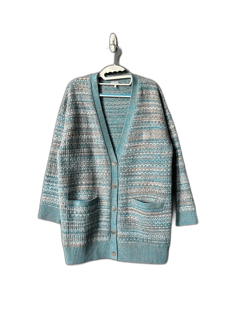 Loewe Loewe Light Blue Knit Wool Cardigan-yf Size US XS / EU 42 / 0 - 1 Thumbnail