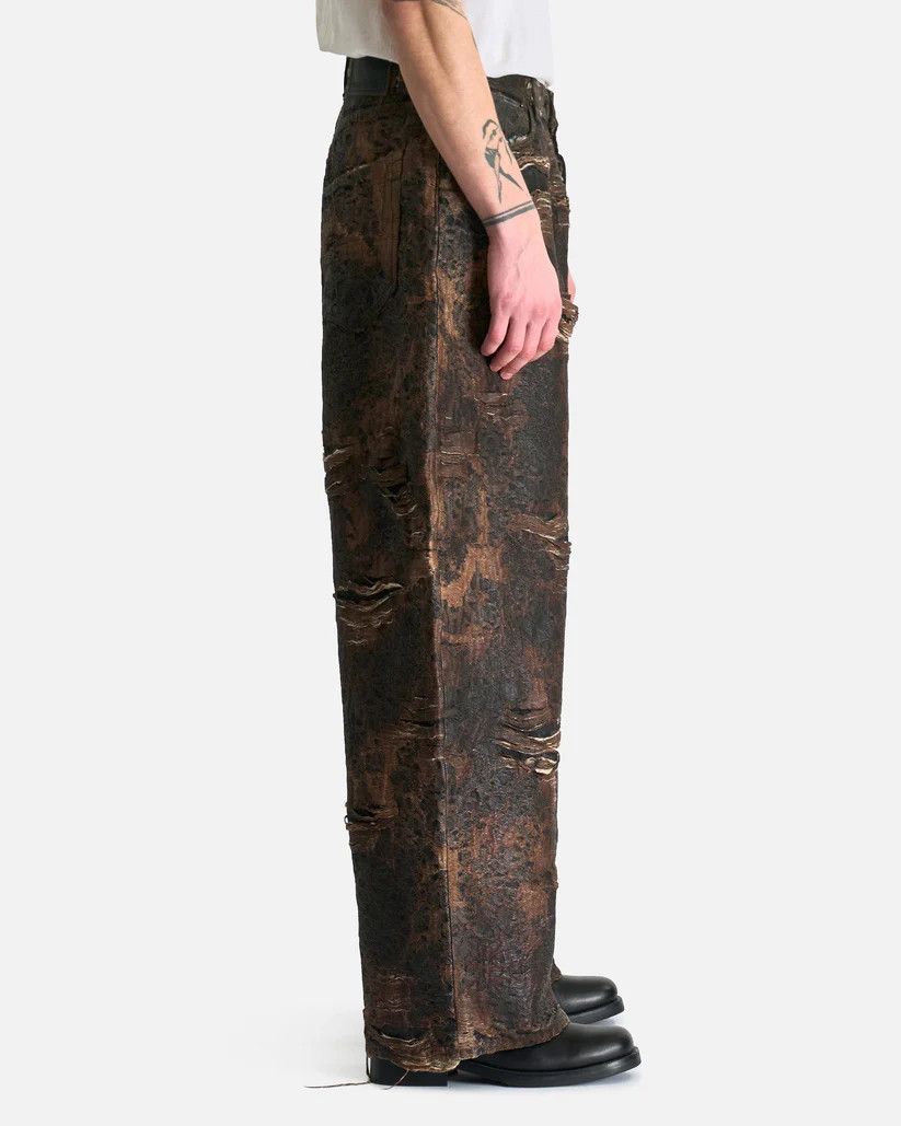 Acne Studios o1s1v1r1oon0825 Distressed Monogram Jeans in Brown Size US 34 / EU 50 - 4 Thumbnail