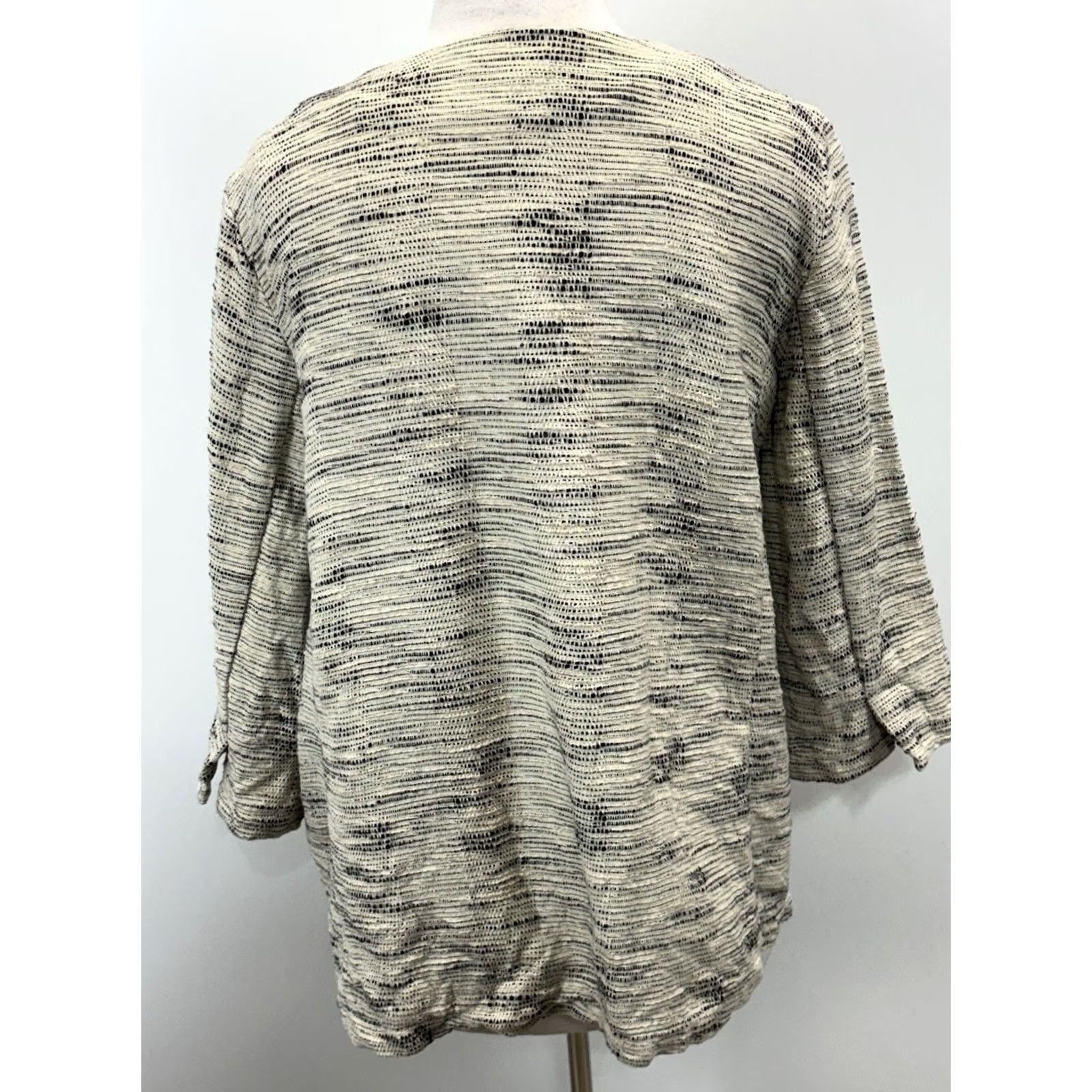 Eileen Fisher Eileen Fisher Womens XL Open Front Jacket Cotton Furrows Blazer Multicolor Size XL / US 12-14 / IT 48-50 - 3 Thumbnail