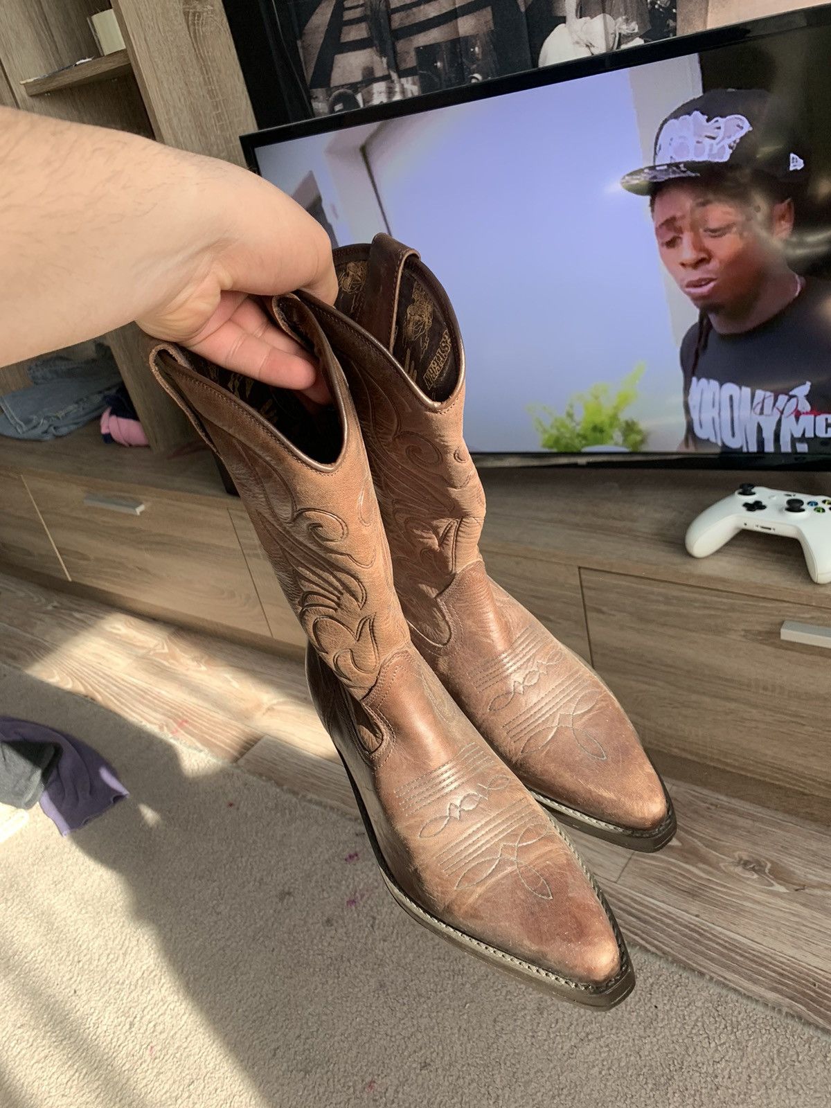 Sancho Boots Vintage Kentucky's Western Cowboy Leather Boots Size US 7.5 / EU 40-41 - 2 Thumbnail