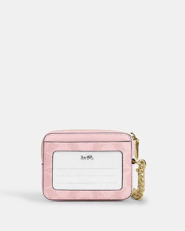 Coach NWT Coach Zip Card Case In Signature CW883 POWDER PINK Size ONE SIZE - 7 Thumbnail