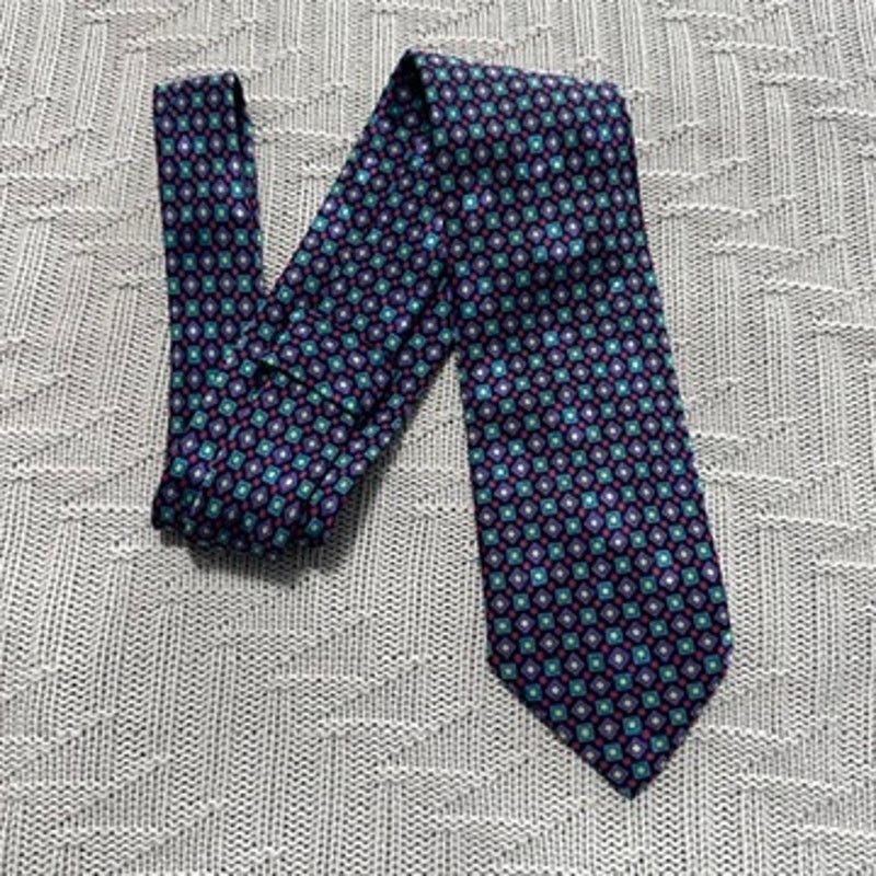 Brioni Brioni purple and green metallic geometric print silk tie Size ONE SIZE - 1 Thumbnail