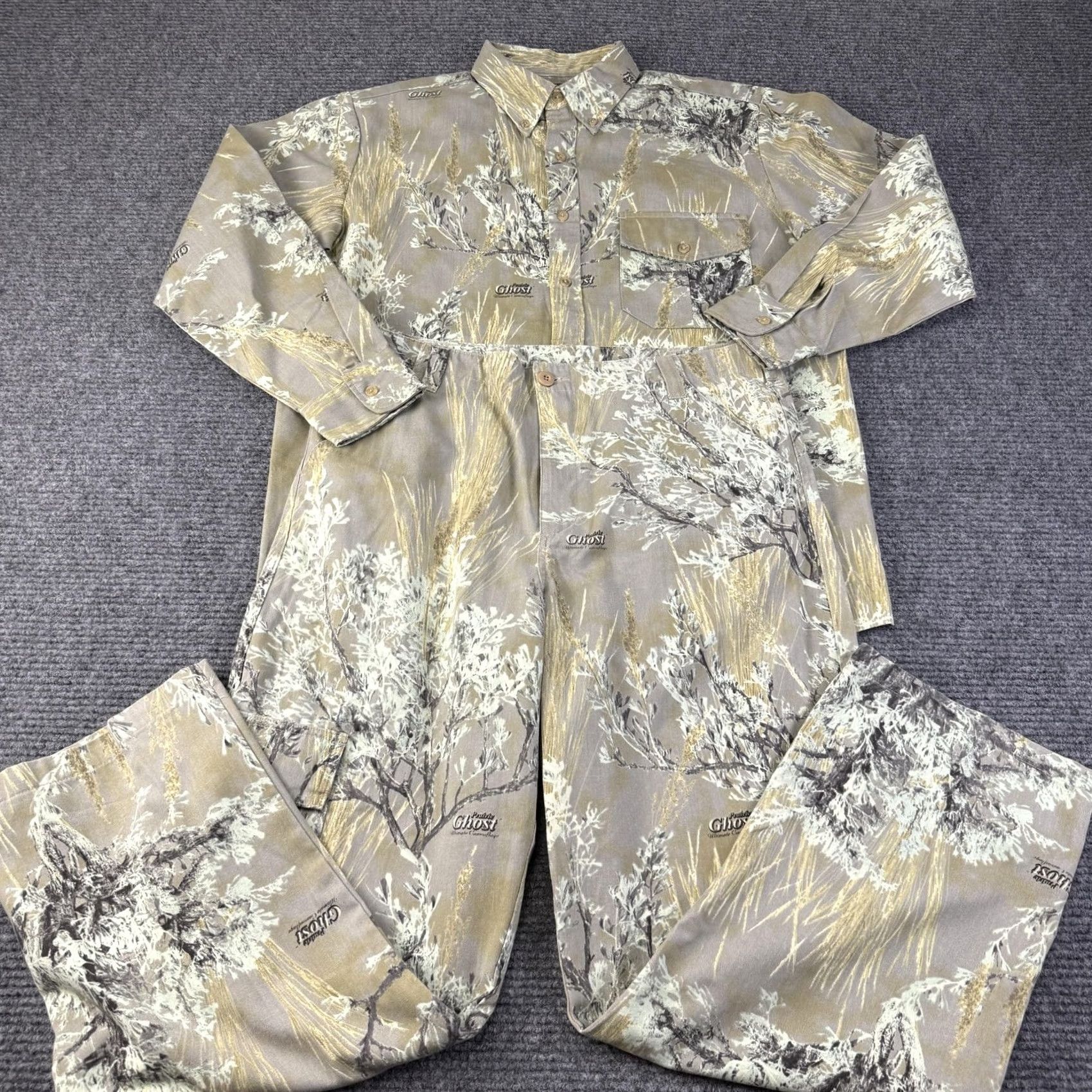 Vintage Frontier Legend Prairie Ghost Camo Hunting Shirt Pants 2 Piece Mens Large Brown Size US L / EU 52-54 / 3 - 2 Thumbnail
