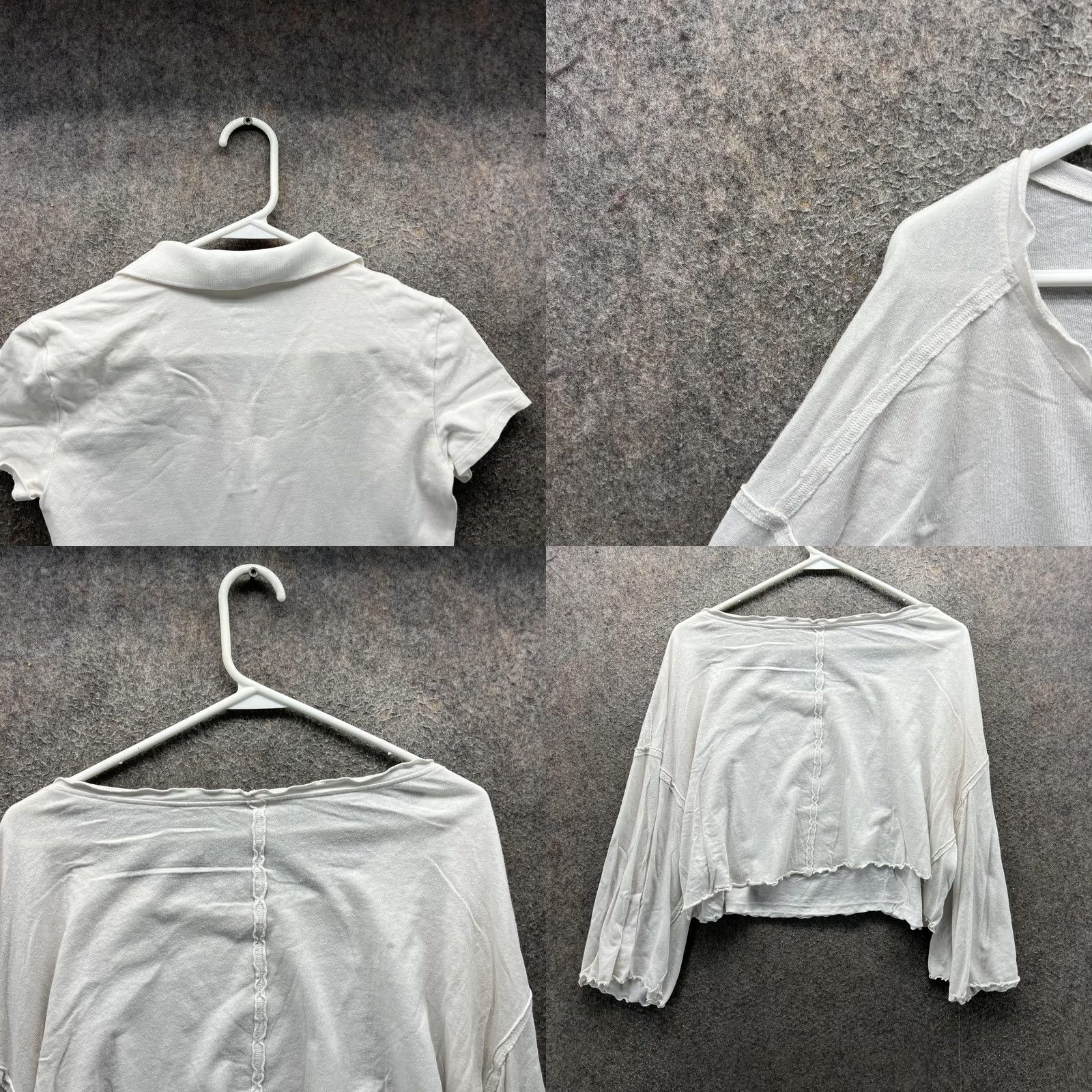 Vintage We The Free Shirt Womens XS White Cropped Scoop Neck Dolman 3/4 Sleeve Top Size XS / US 0-2 / IT 36-38 - 8 Thumbnail