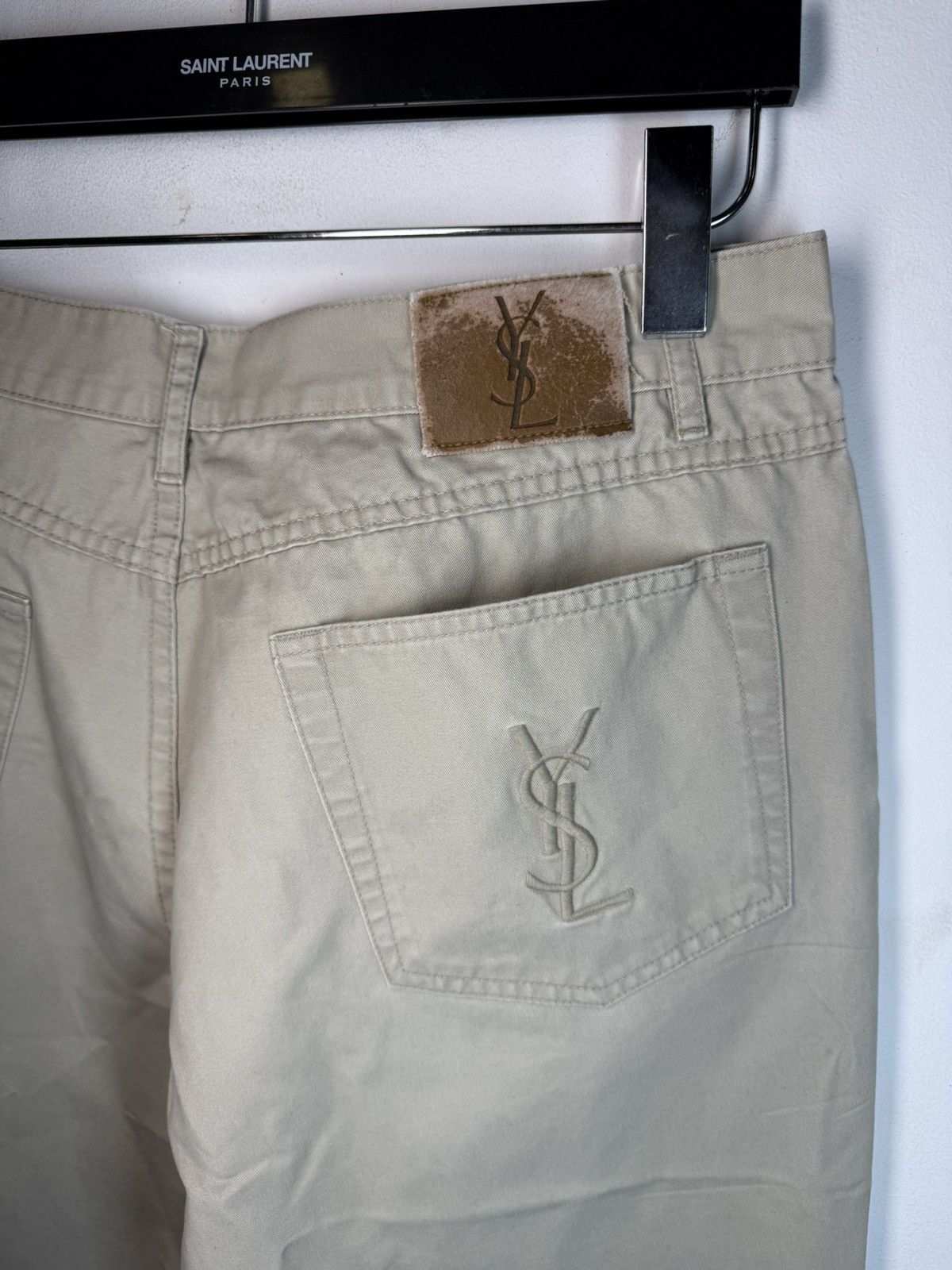 Yves Saint Laurent Beige 36x32 YSL Jeans Cotton Pants Size US 36 / EU 52 - 3 Thumbnail