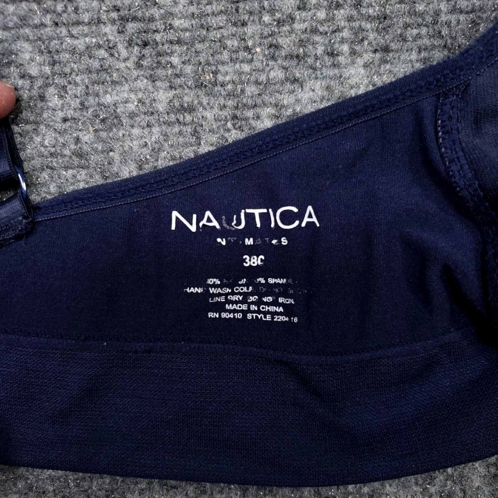Nautica Nautica Bra Womens 38C Blue Push Up Padded Wireless Polyester Blend Strap Size ONE SIZE - 4 Thumbnail
