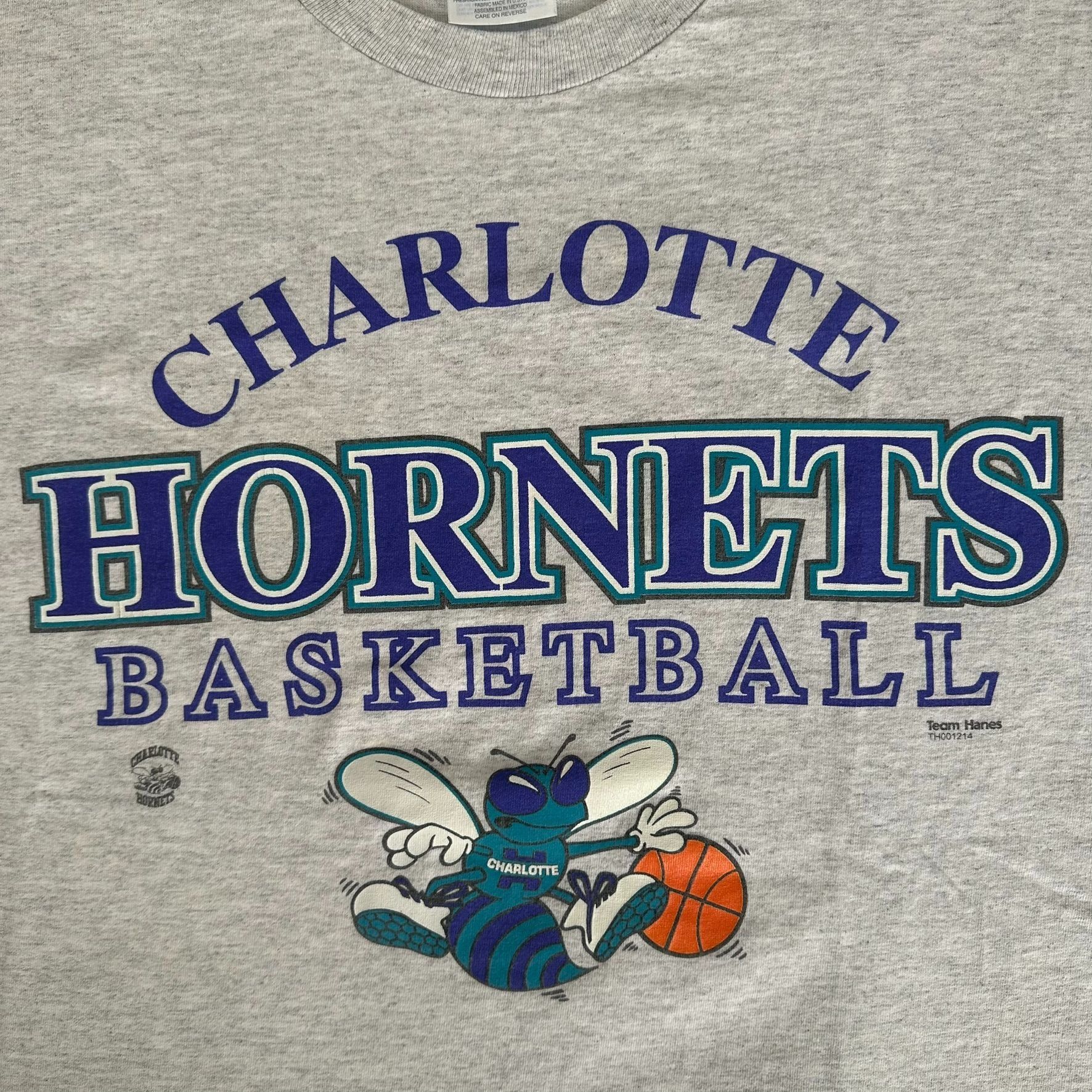 Vintage Vintage 90s Charlotte Hornets T-Shirt Gray NBA Basketball Te Size US XL / EU 56 / 4 - 2 Thumbnail