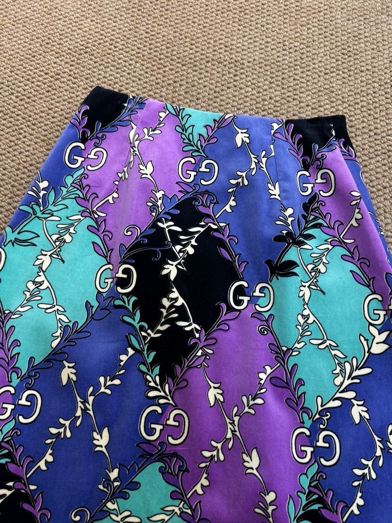 Gucci Gucci Silk Skirt with Classic Double G Pattern-2506 Size 37" - 2 Thumbnail