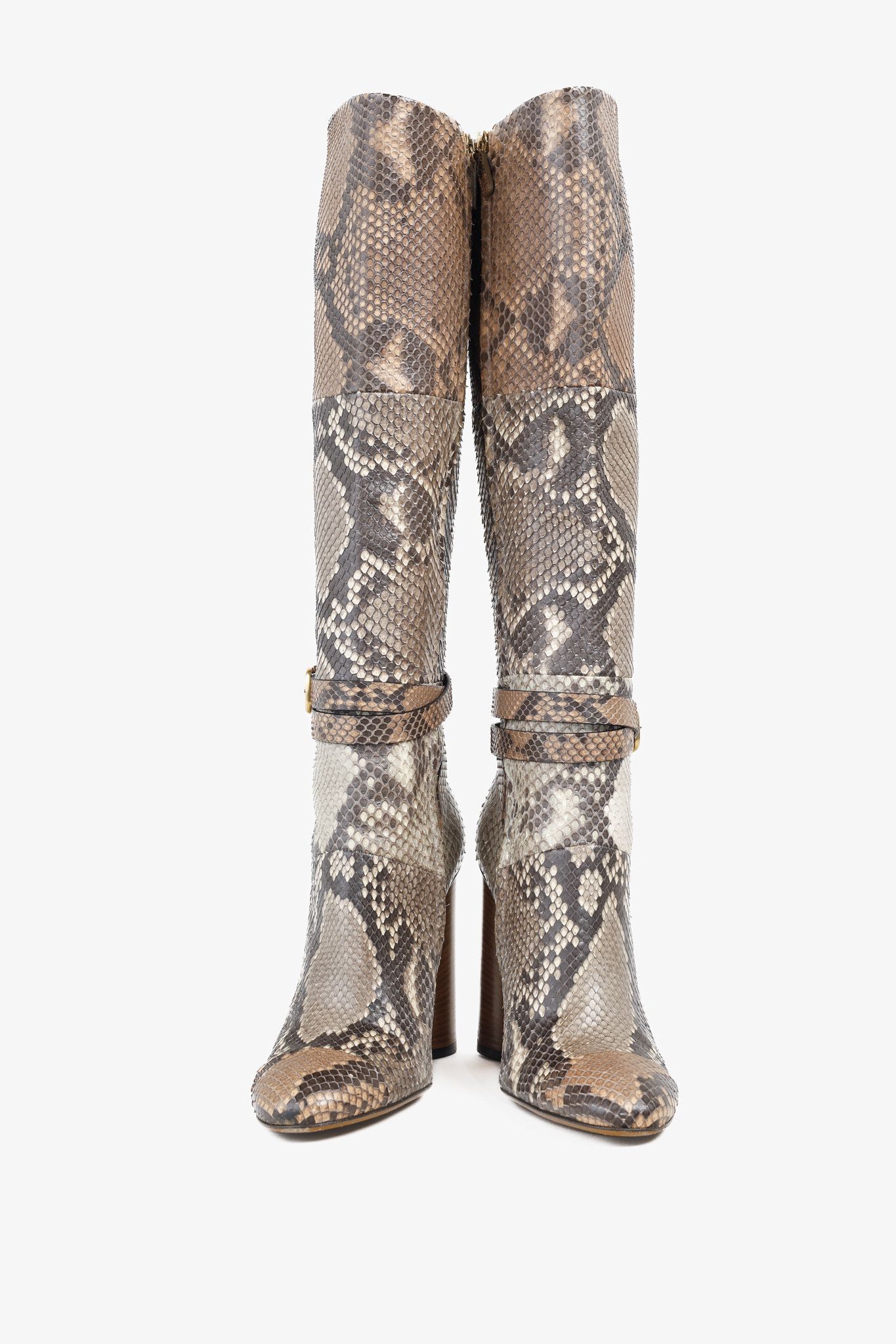 Gucci Gucci SS/15 Runway Python Buckled Knee-High Boots Size US 9 / IT 39 - 2 Thumbnail