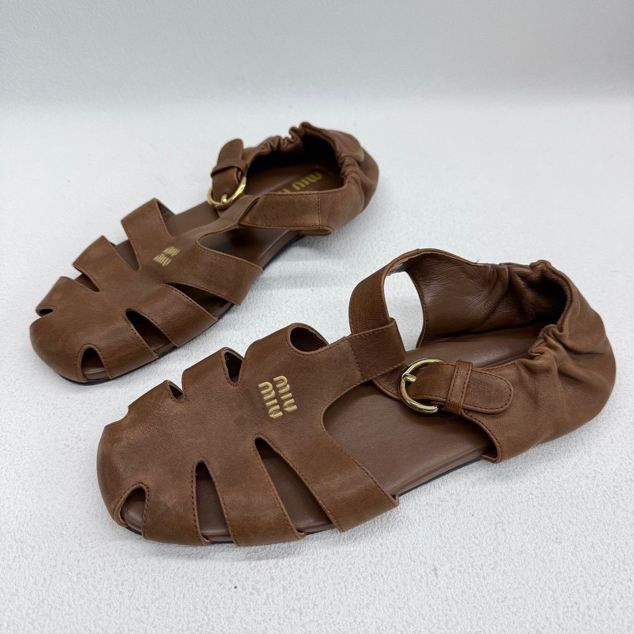 Miu Miu Miu Miu Brown Sandals us_6-5 Women Size US 6.5 / IT 36.5 - 1 Thumbnail