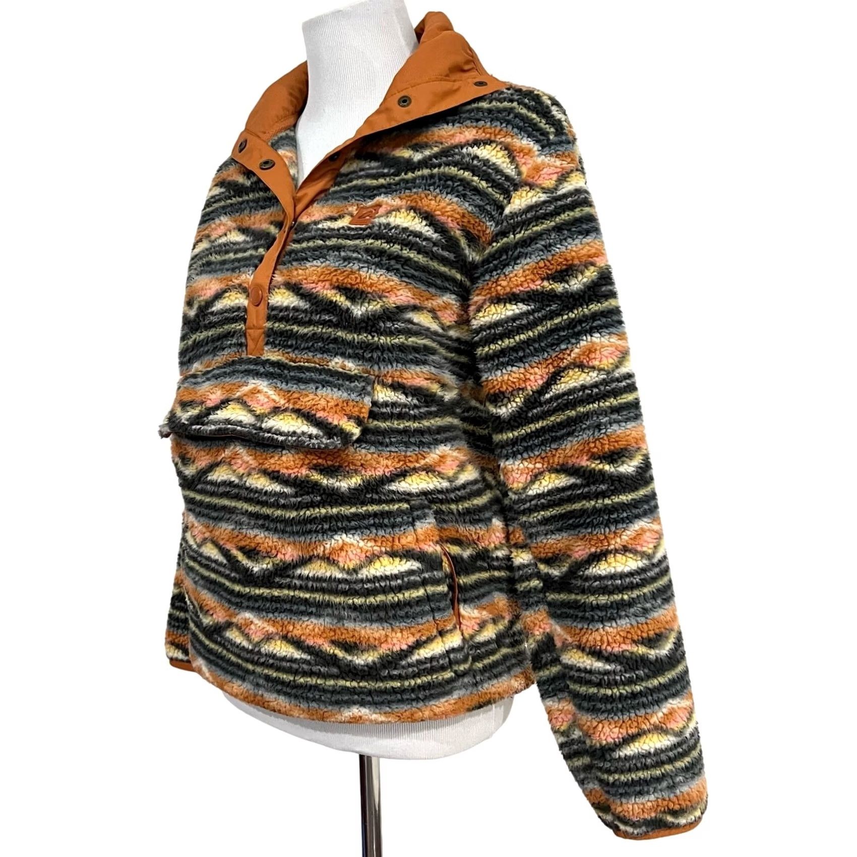 Billabong Billabong A/Div Switchback Sherpa Pullover Aztec 1/4 Snap Mock Neck Sz S Multicolor Fleece Sweatshirt Women Pullover Size S / US 4 / IT 40 - 7 Thumbnail